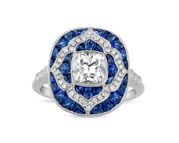 Art Deco-Style Diamond Ring, 1.07 Carats
