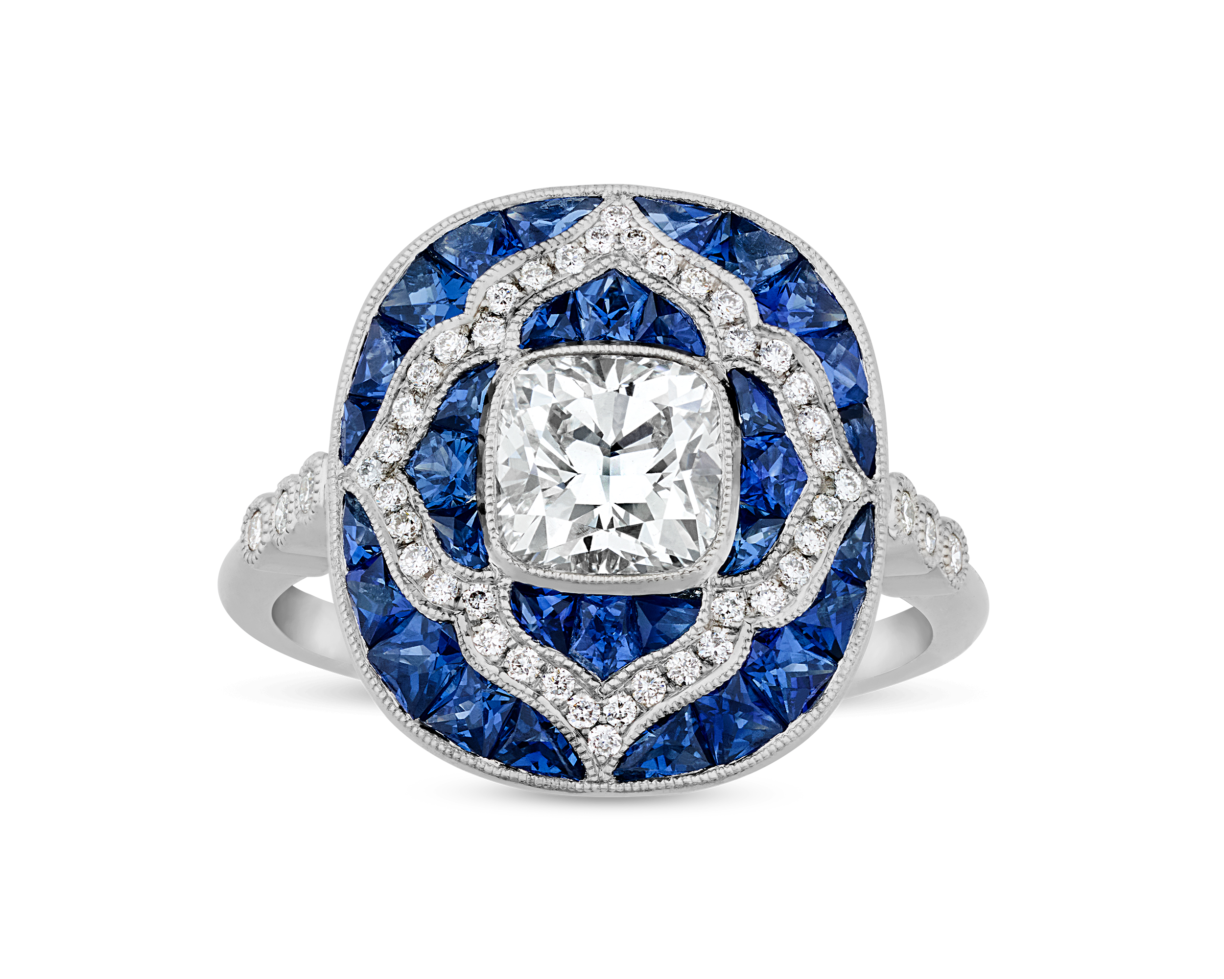 Art Deco-Style Diamond Ring, 1.07 Carats