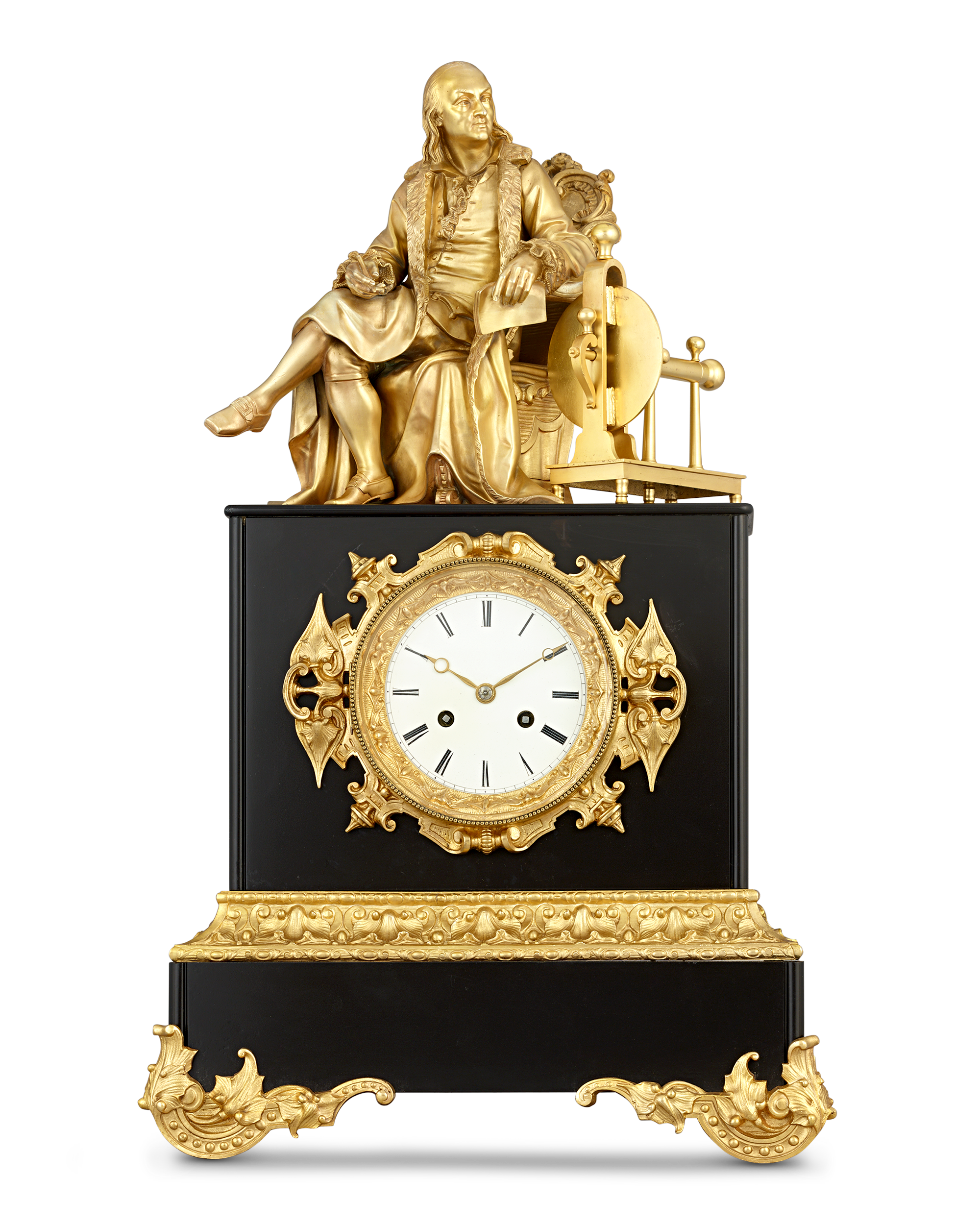 Benjamin Franklin Empire Mantel Clock