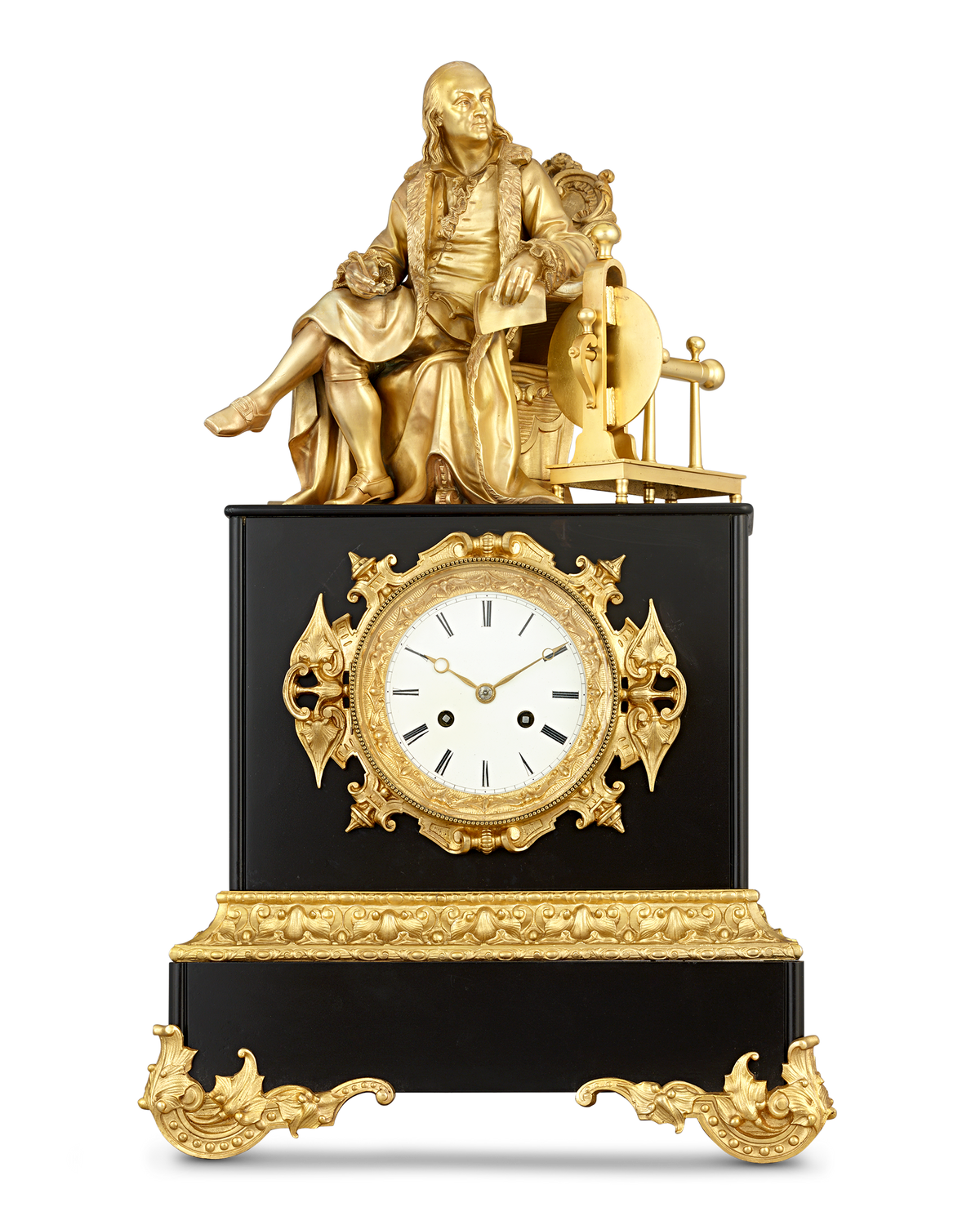 Benjamin Franklin Empire Mantel Clock
