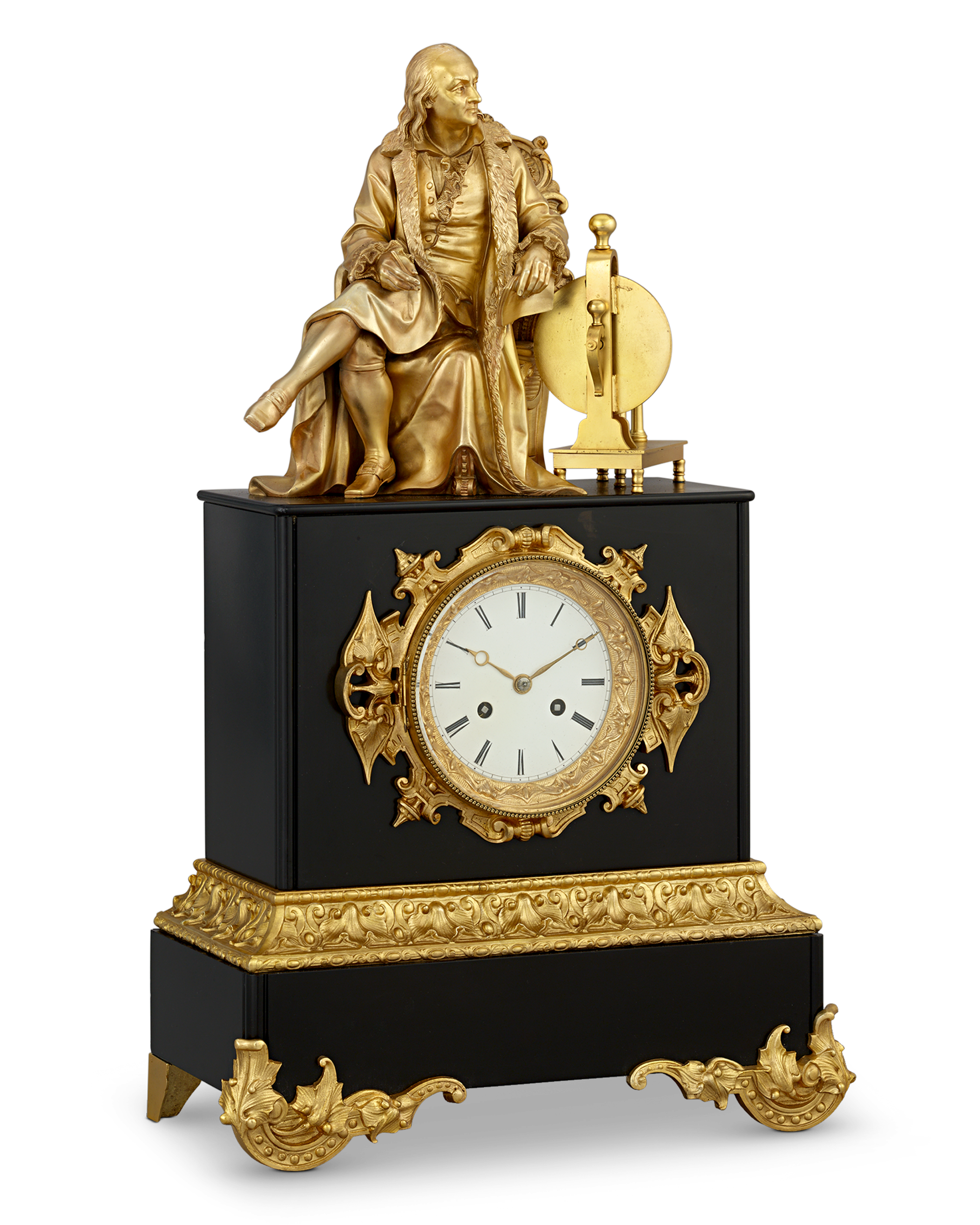 Benjamin Franklin Empire Mantel Clock
