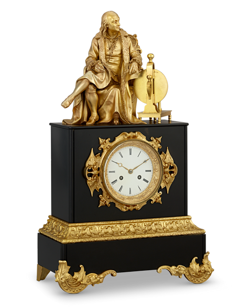 Benjamin Franklin Empire Mantel Clock