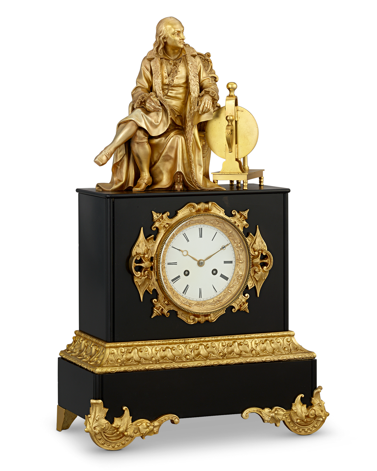 Benjamin Franklin Empire Mantel Clock