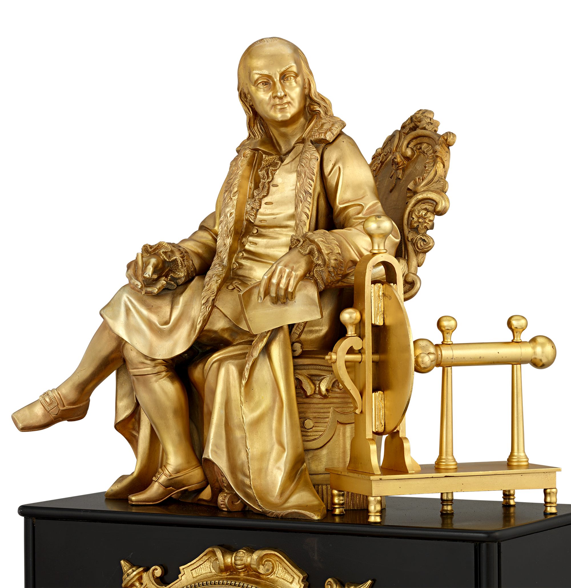 Benjamin Franklin Empire Mantel Clock