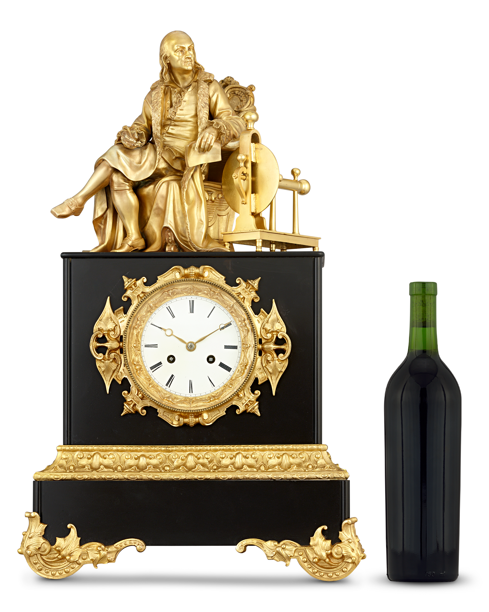 Benjamin Franklin Empire Mantel Clock
