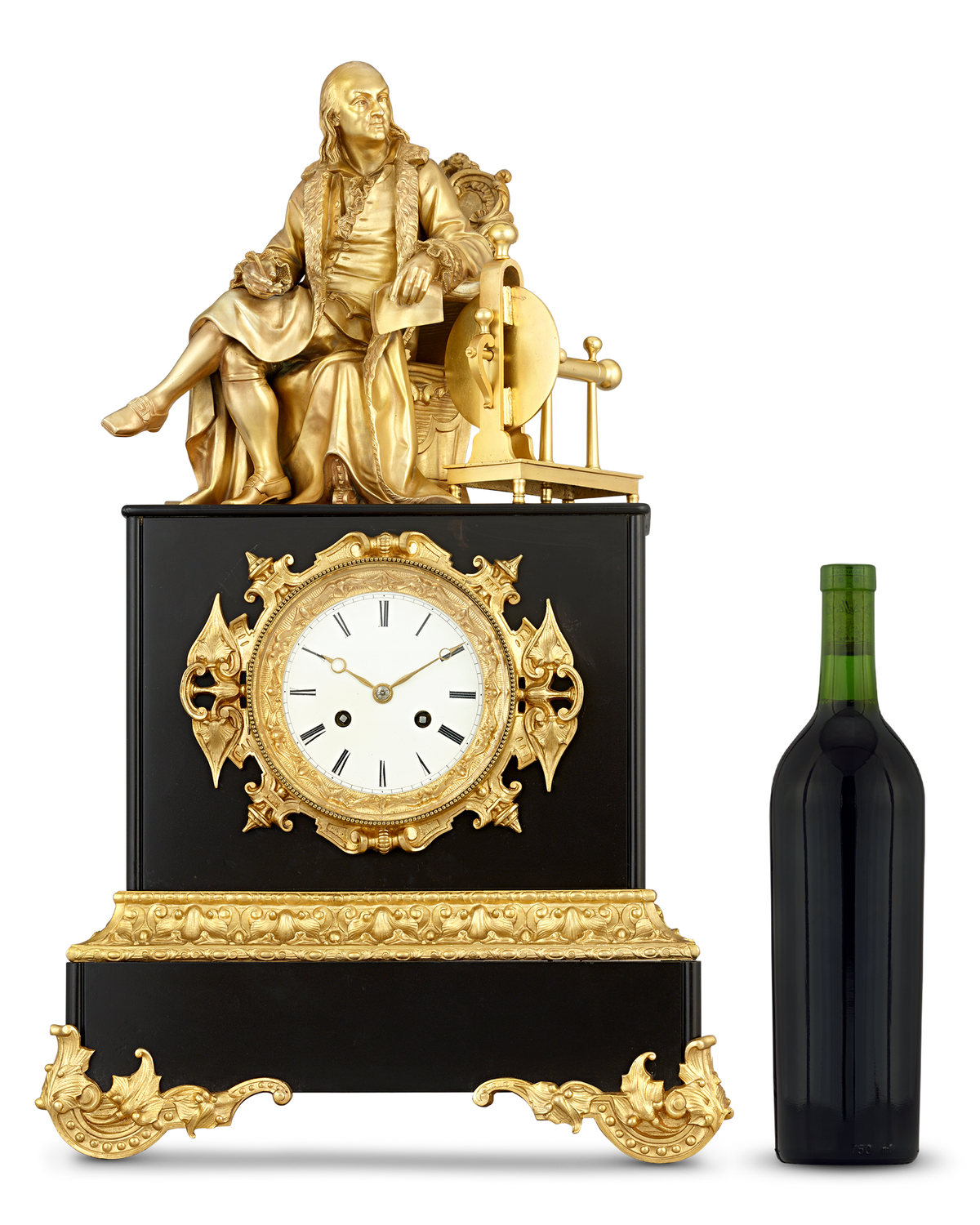 Benjamin Franklin Empire Mantel Clock