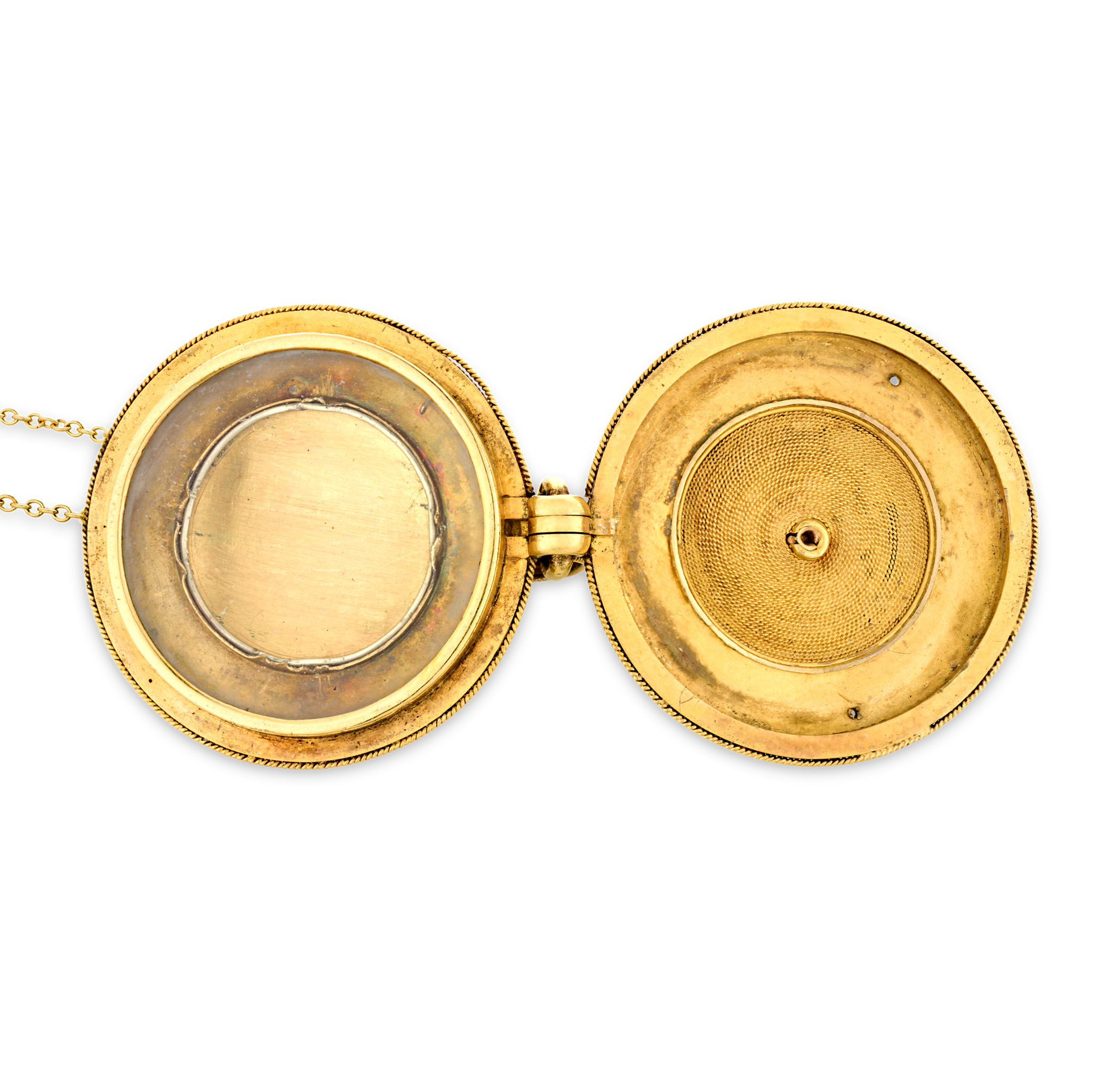 Eugène Fontenay Etruscan Revival Gold and Enamel Locket
