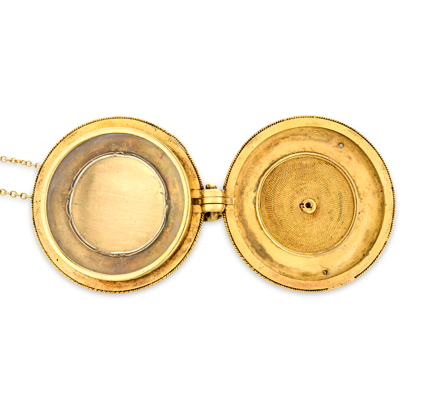 Eugène Fontenay Etruscan Revival Gold and Enamel Locket