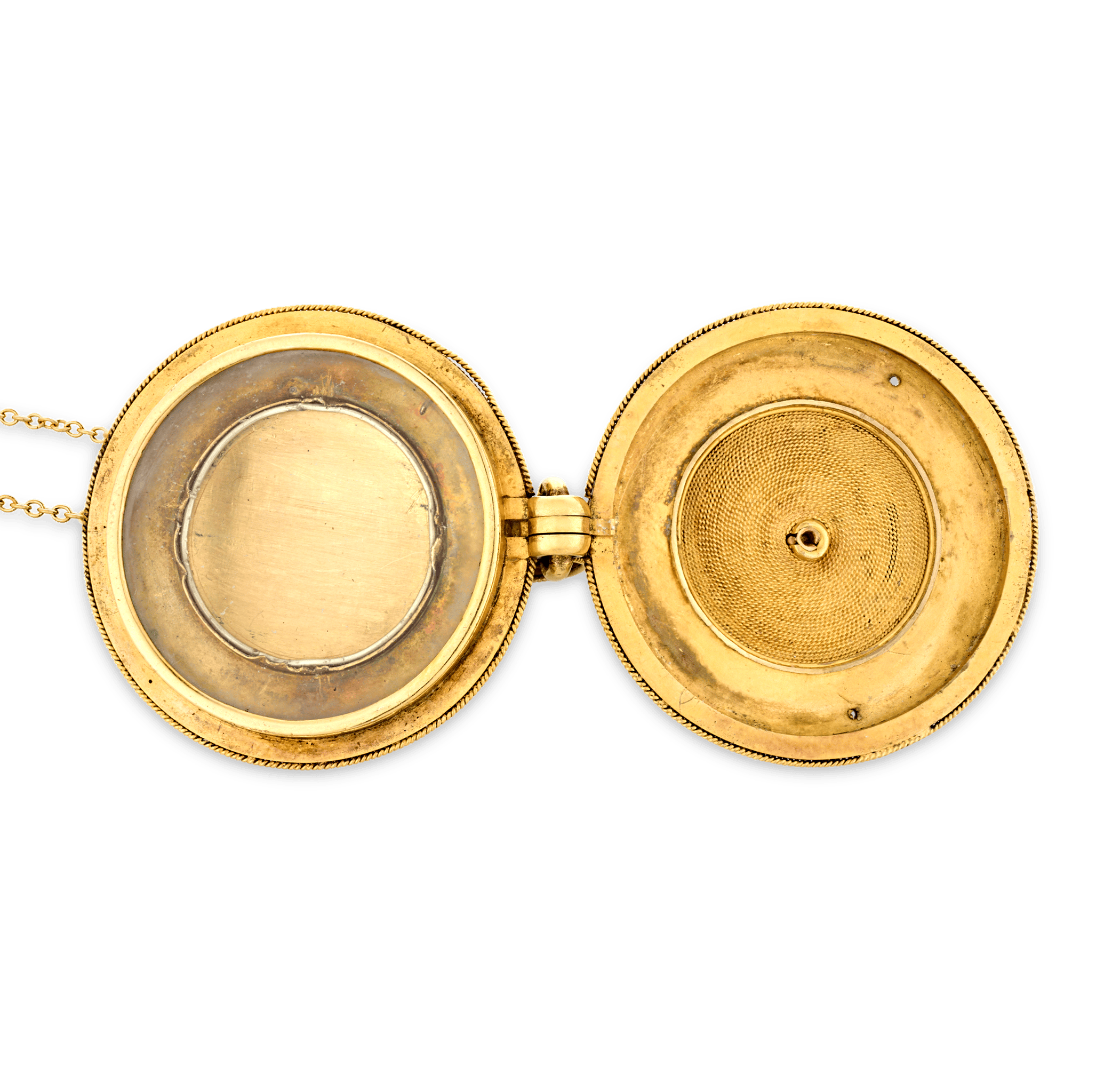 Eugène Fontenay Etruscan Revival Gold and Enamel Locket