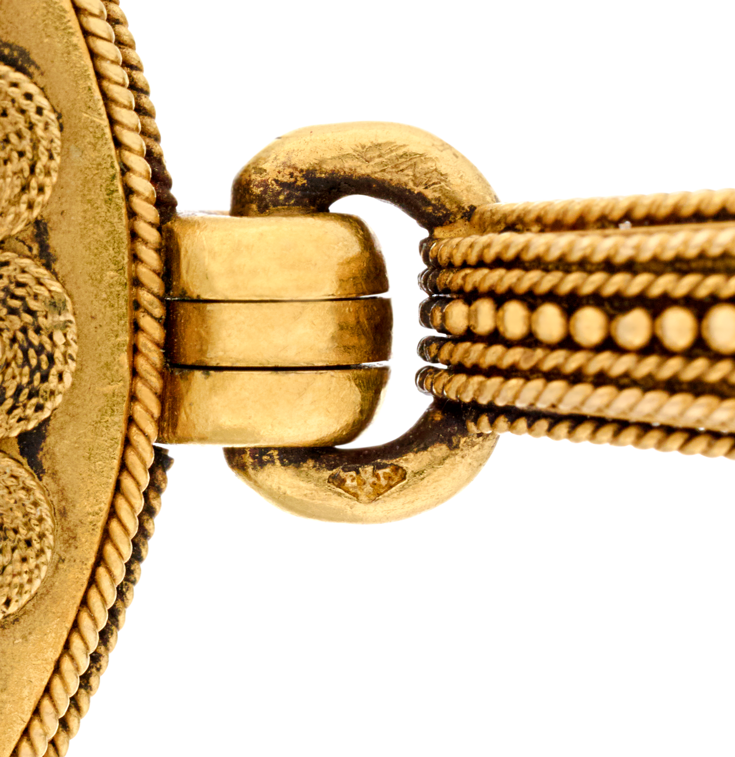 Eugène Fontenay Etruscan Revival Gold and Enamel Locket