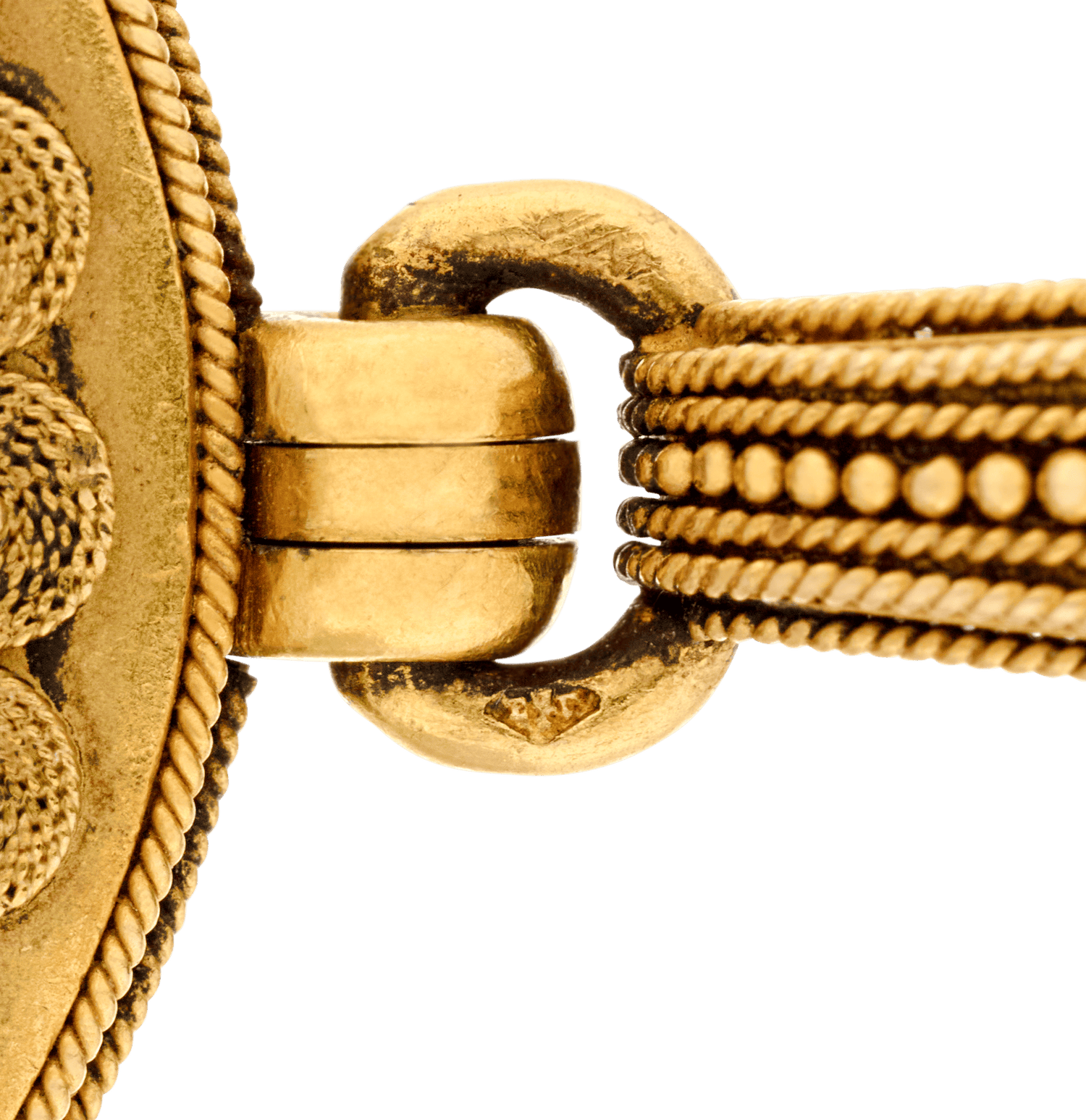 Eugène Fontenay Etruscan Revival Gold and Enamel Locket