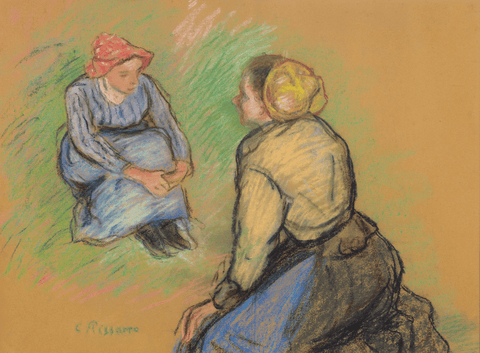 Paysannes assises by Camille Pissarro
