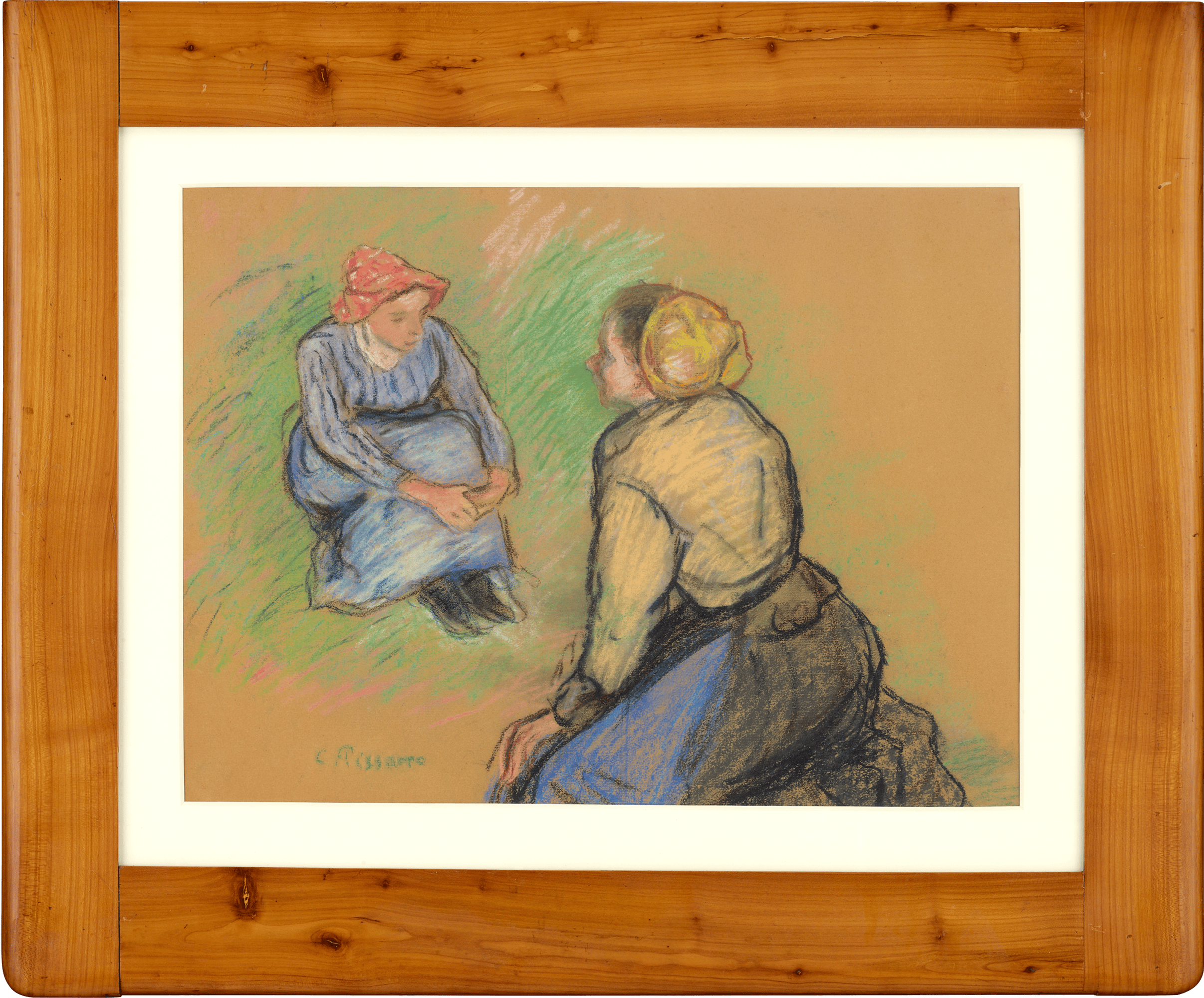 Paysannes assises by Camille Pissarro