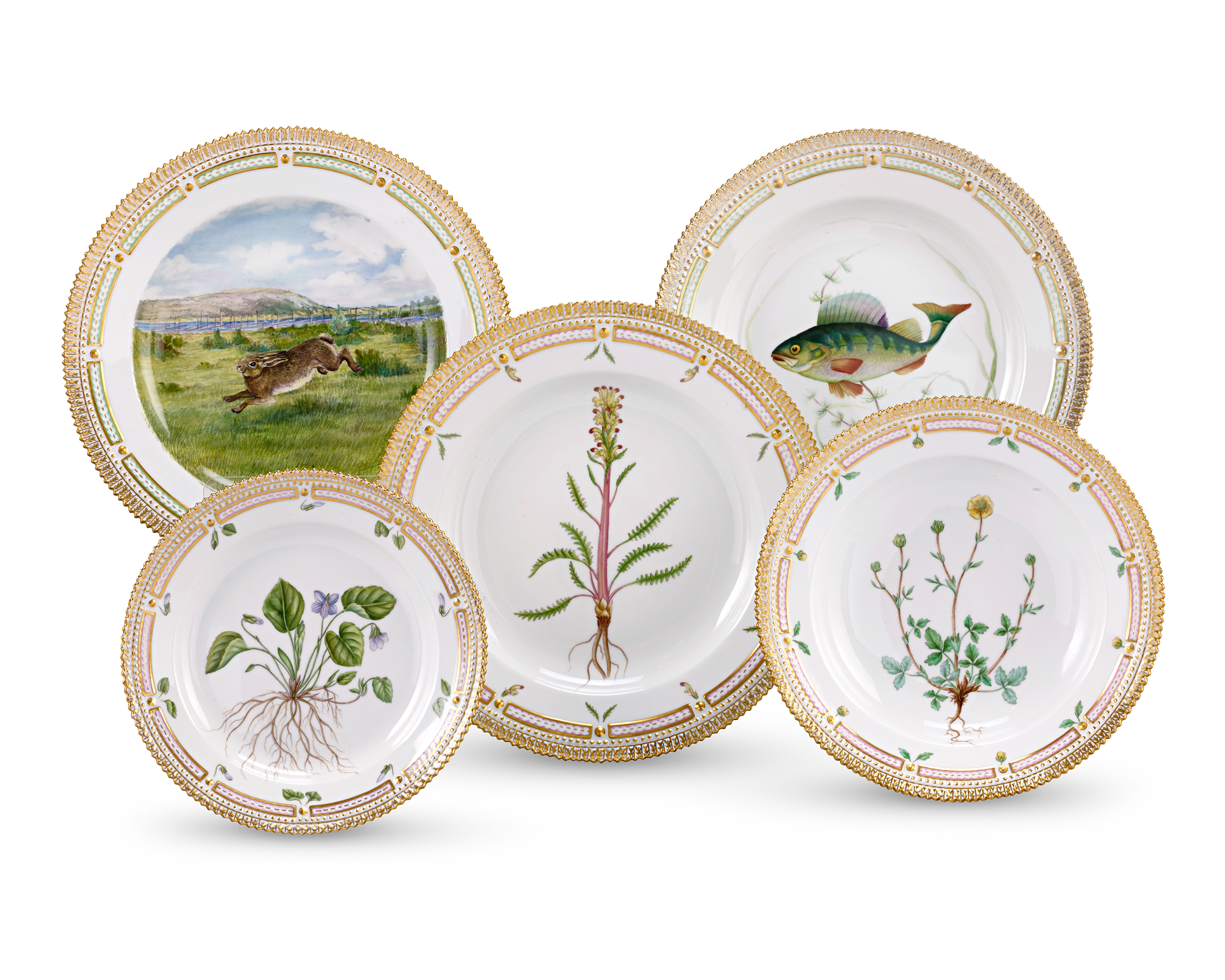 Flora Danica Porcelain Dinner Service by Royal Copenhagen, 107 Pieces