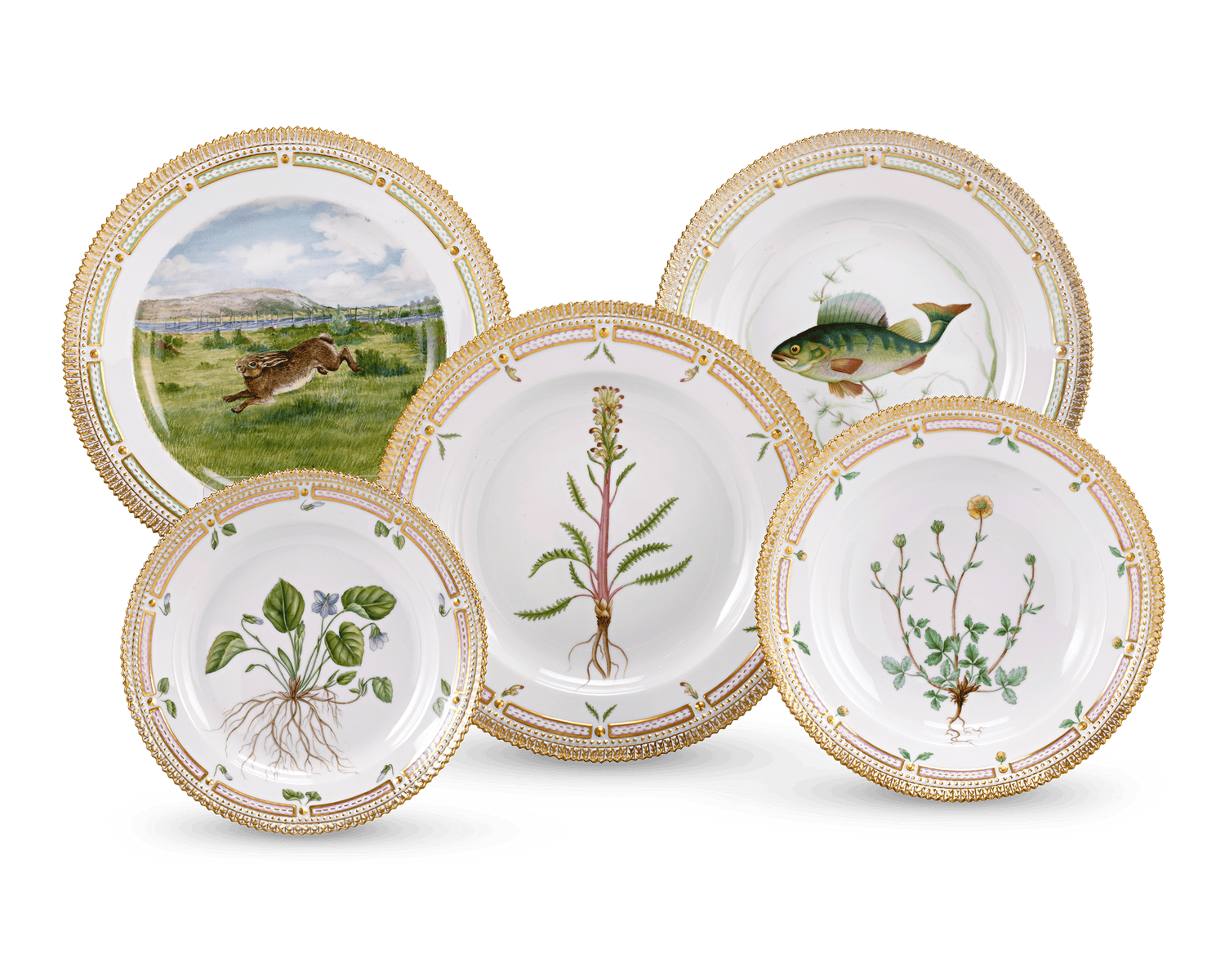 Flora Danica Porcelain Dinner Service by Royal Copenhagen, 107 Pieces