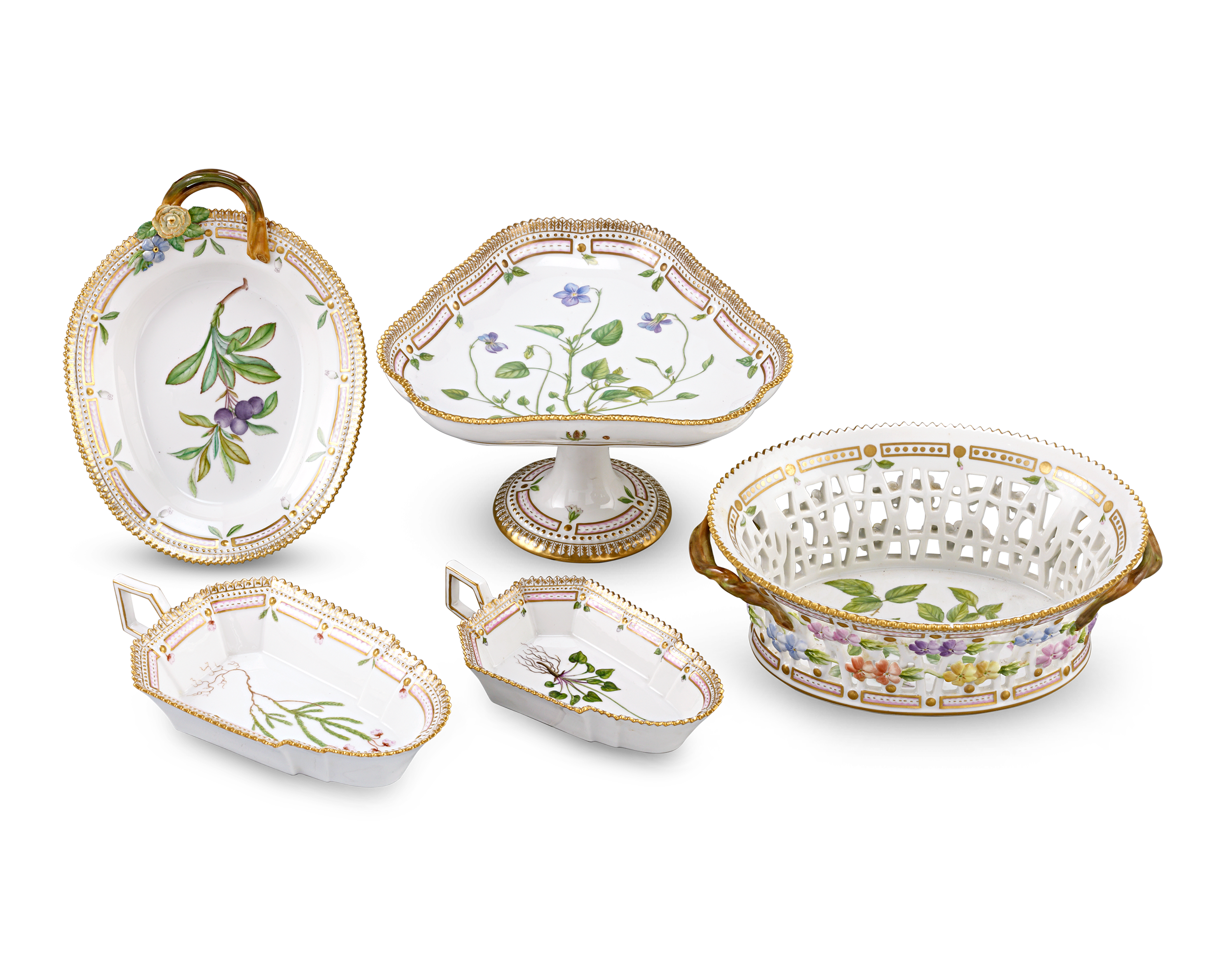 Flora Danica Porcelain Dinner Service by Royal Copenhagen, 107 Pieces