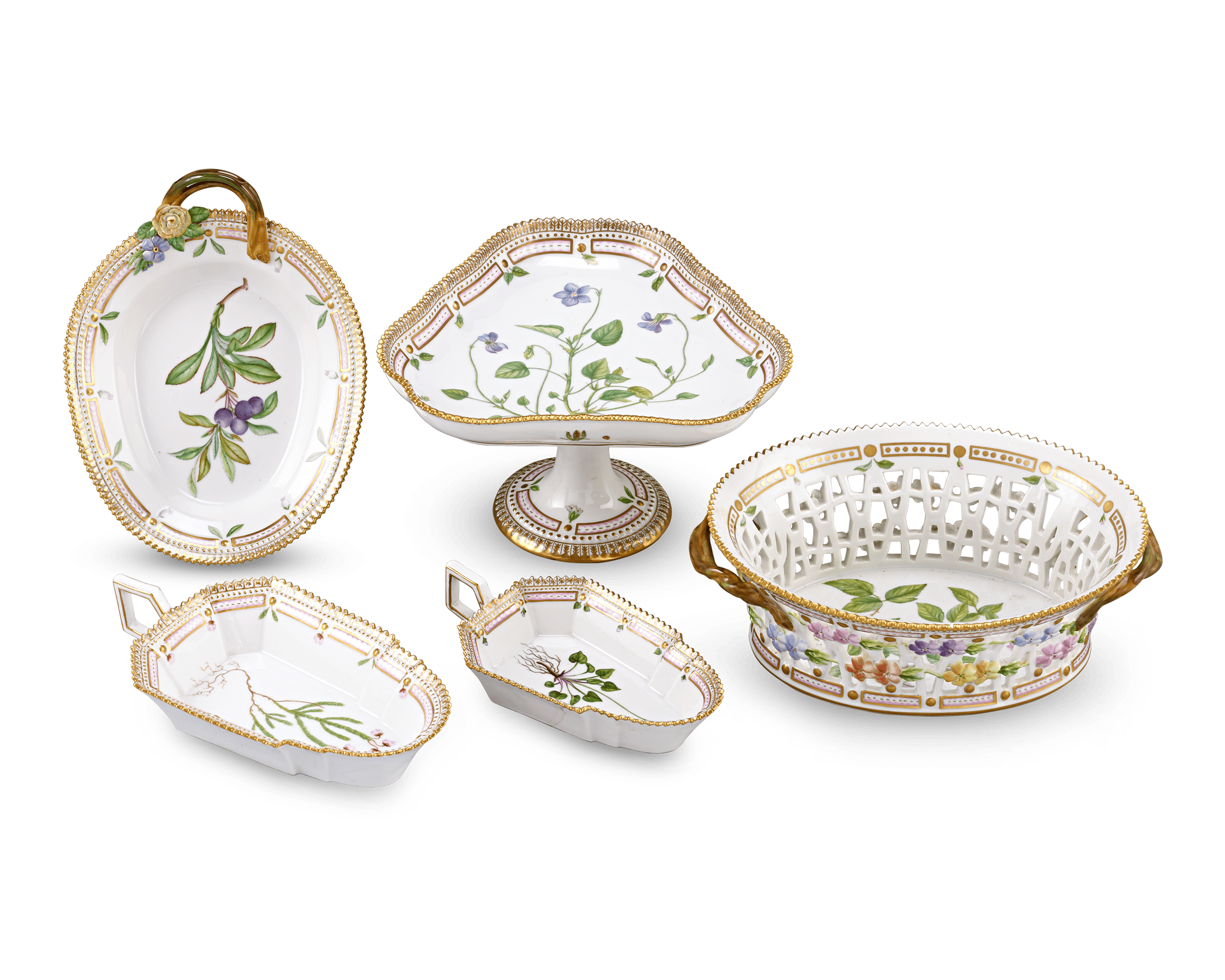 Flora Danica Porcelain Dinner Service by Royal Copenhagen, 107 Pieces