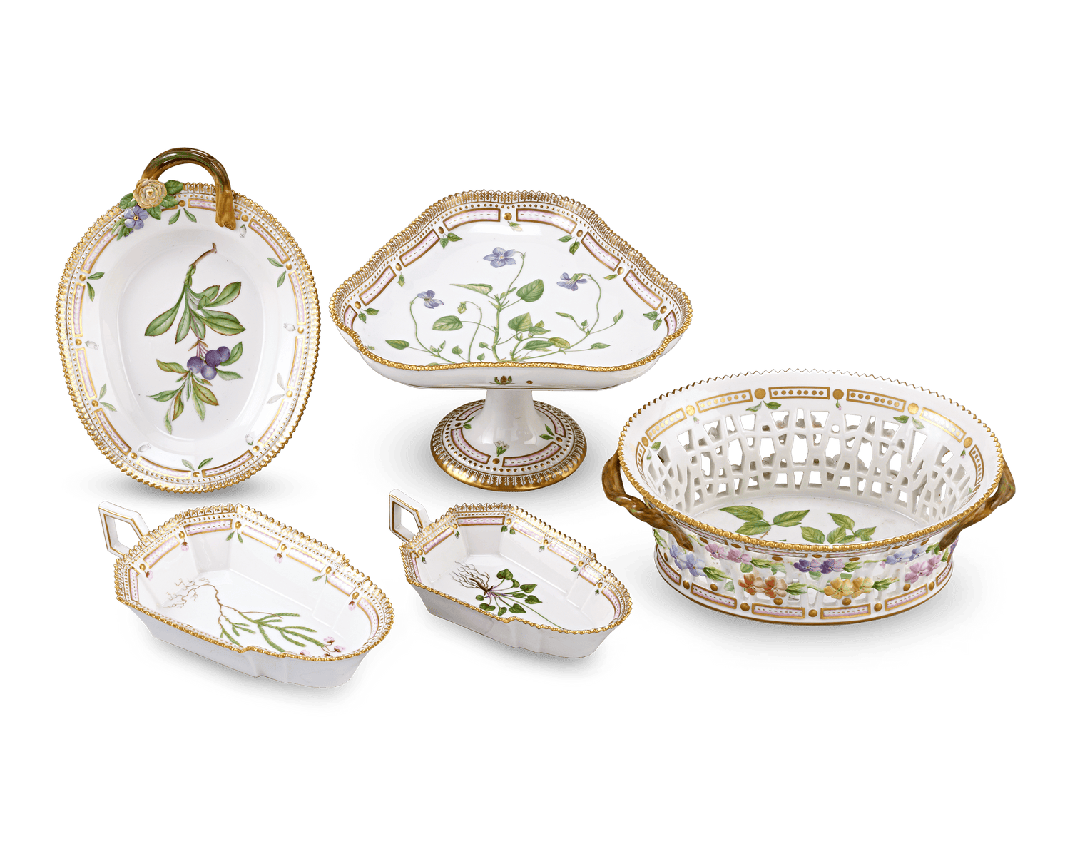 Flora Danica Porcelain Dinner Service by Royal Copenhagen, 107 Pieces