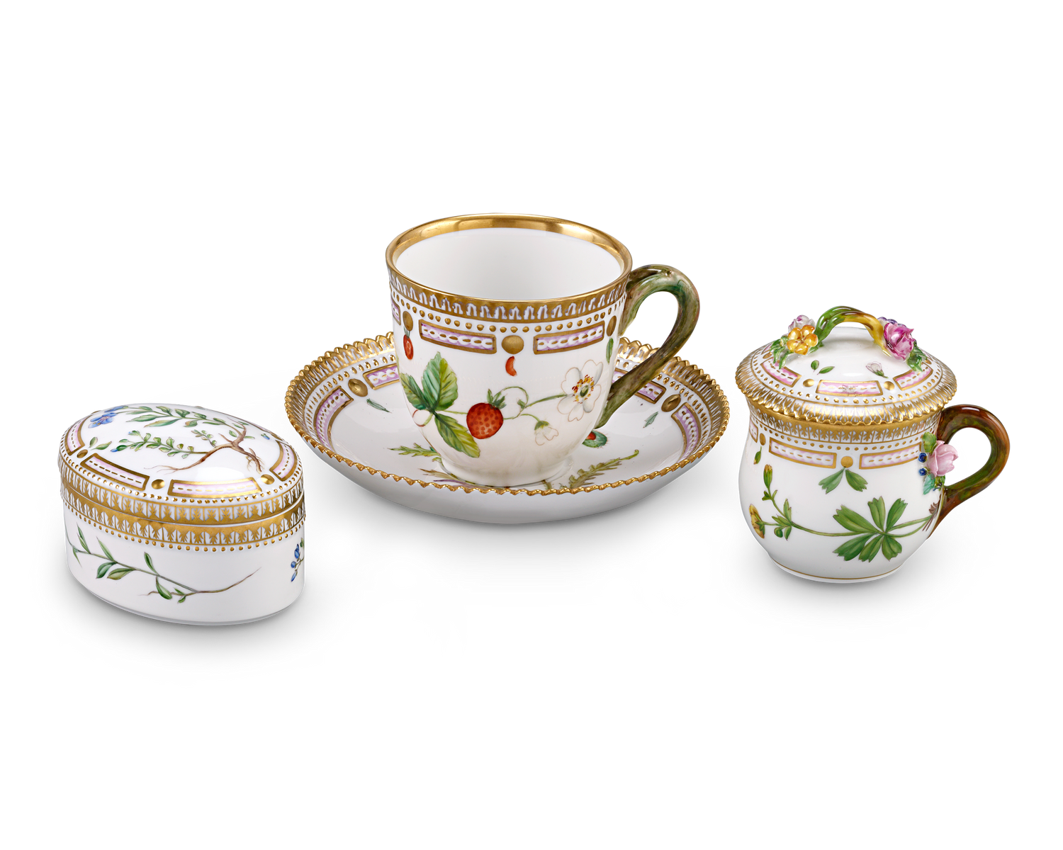 Flora Danica Porcelain Dinner Service by Royal Copenhagen, 107 Pieces