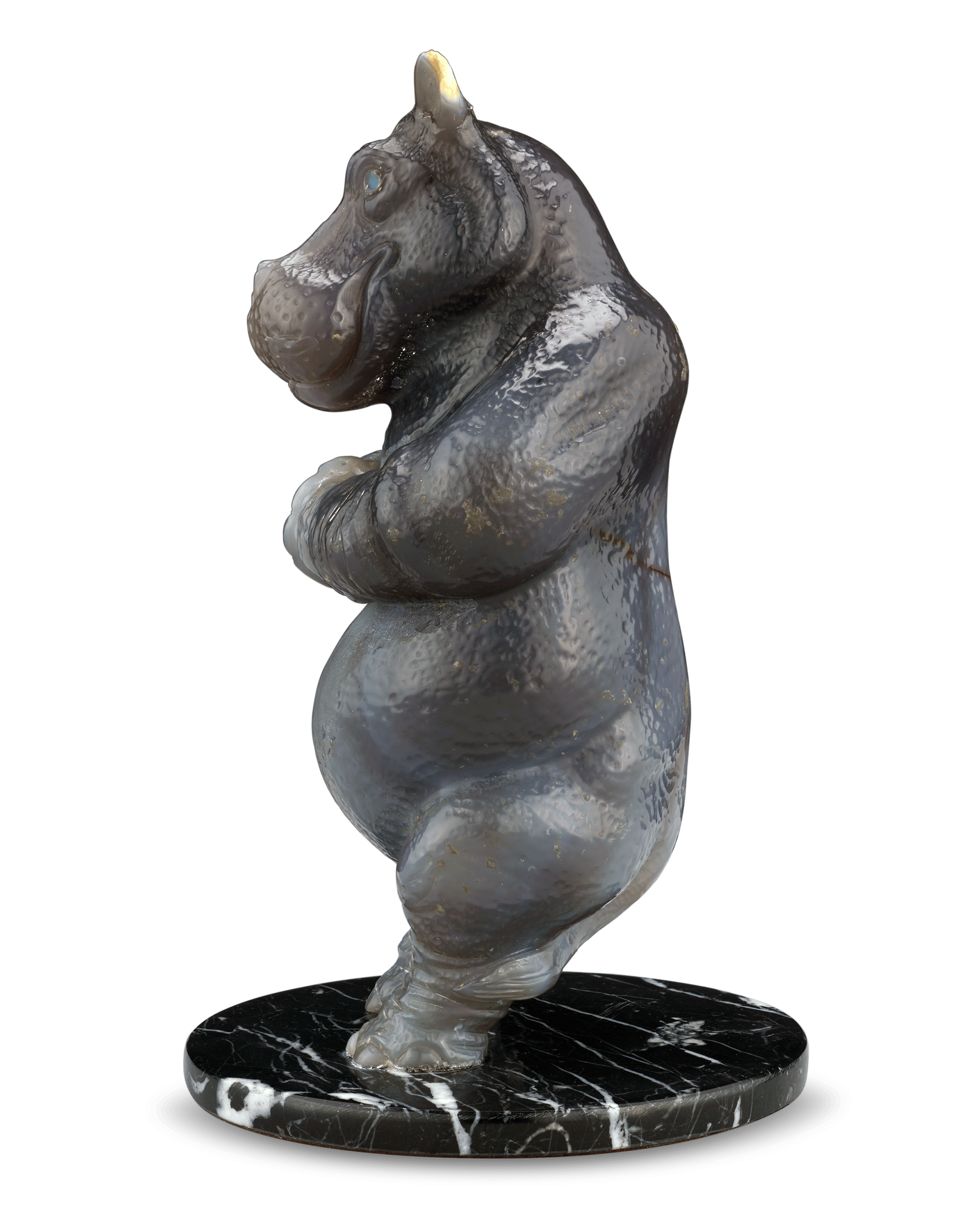 Carved Quartz Hippopotamus by Andreas von Zadora-Gerlof | M.S. Rau
