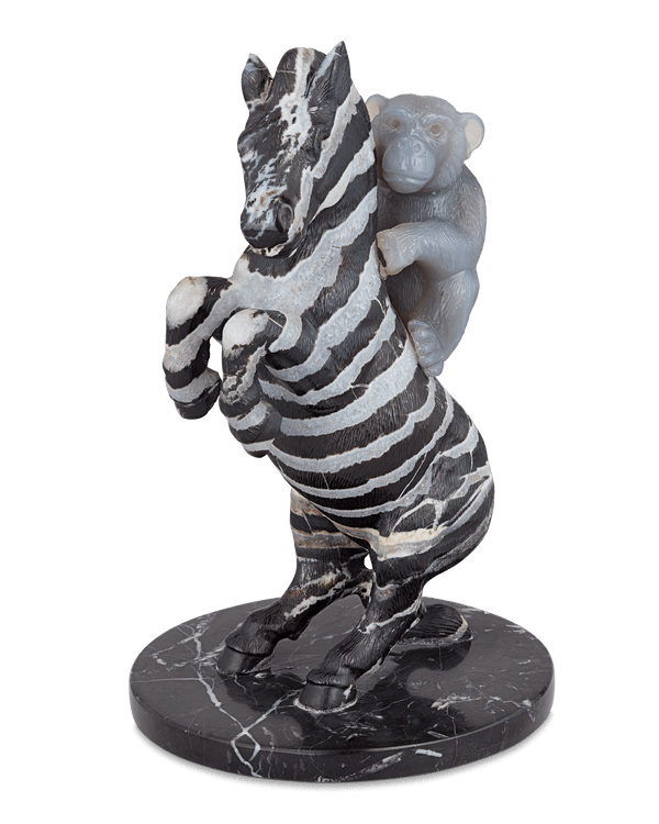 Striped Jasper Zebra and Ape by Andreas von Zadora-Gerlof