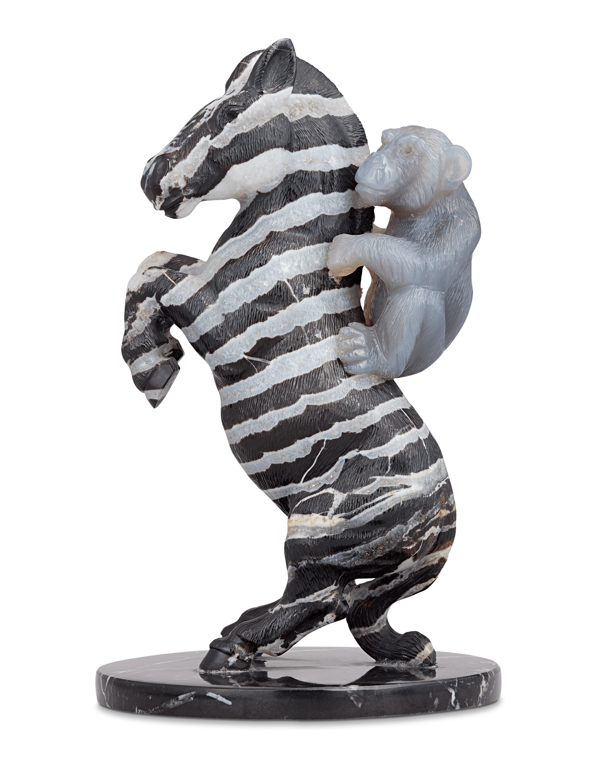 Striped Jasper Zebra and Ape by Andreas von Zadora-Gerlof