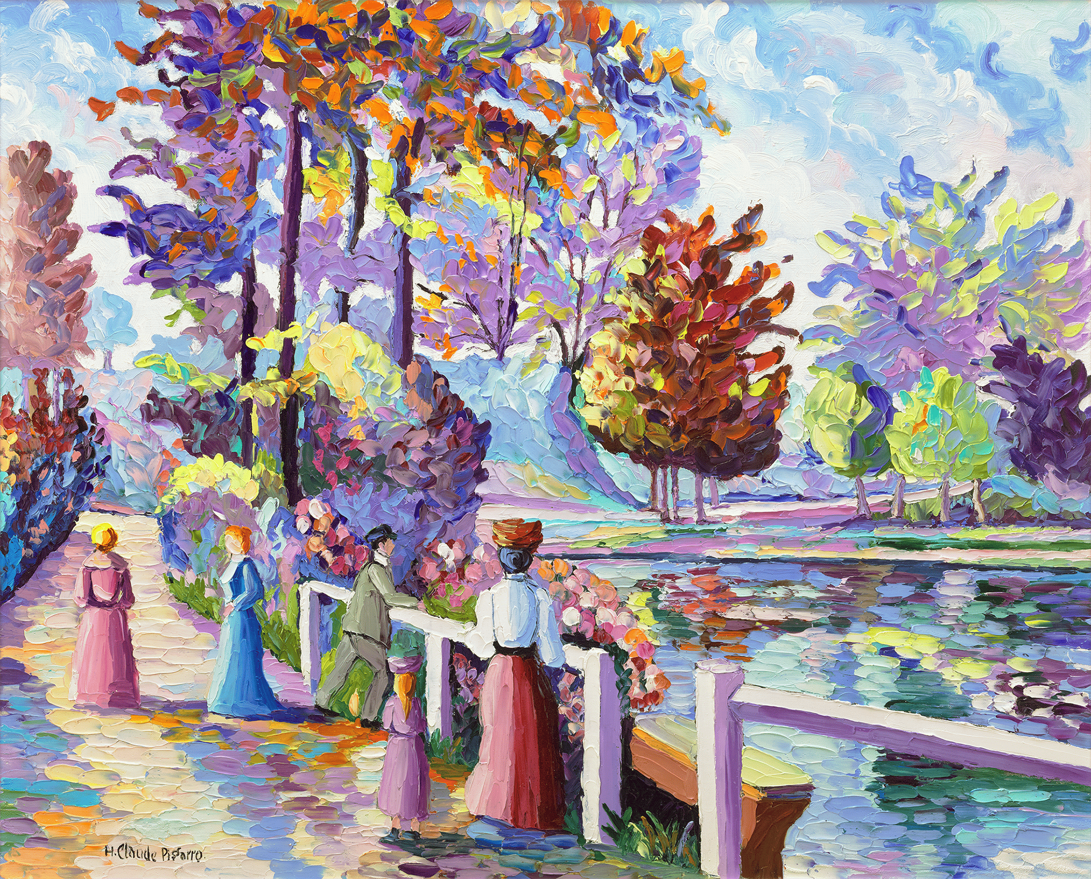 Les abords du lac en été by H. Claude Pissarro