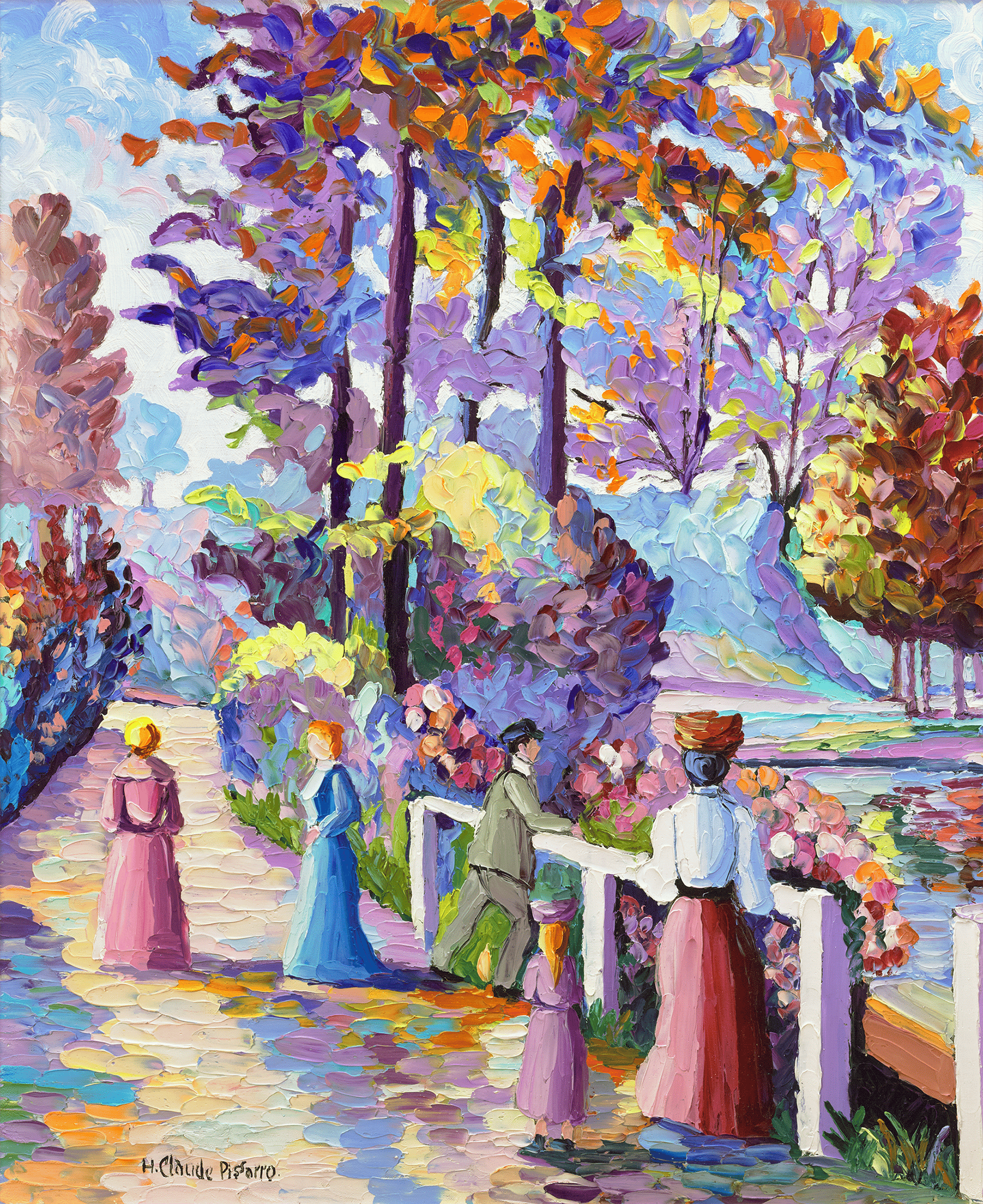 Les abords du lac en été by H. Claude Pissarro