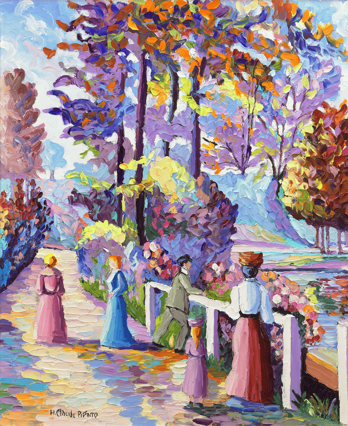 Les abords du lac en été by H. Claude Pissarro