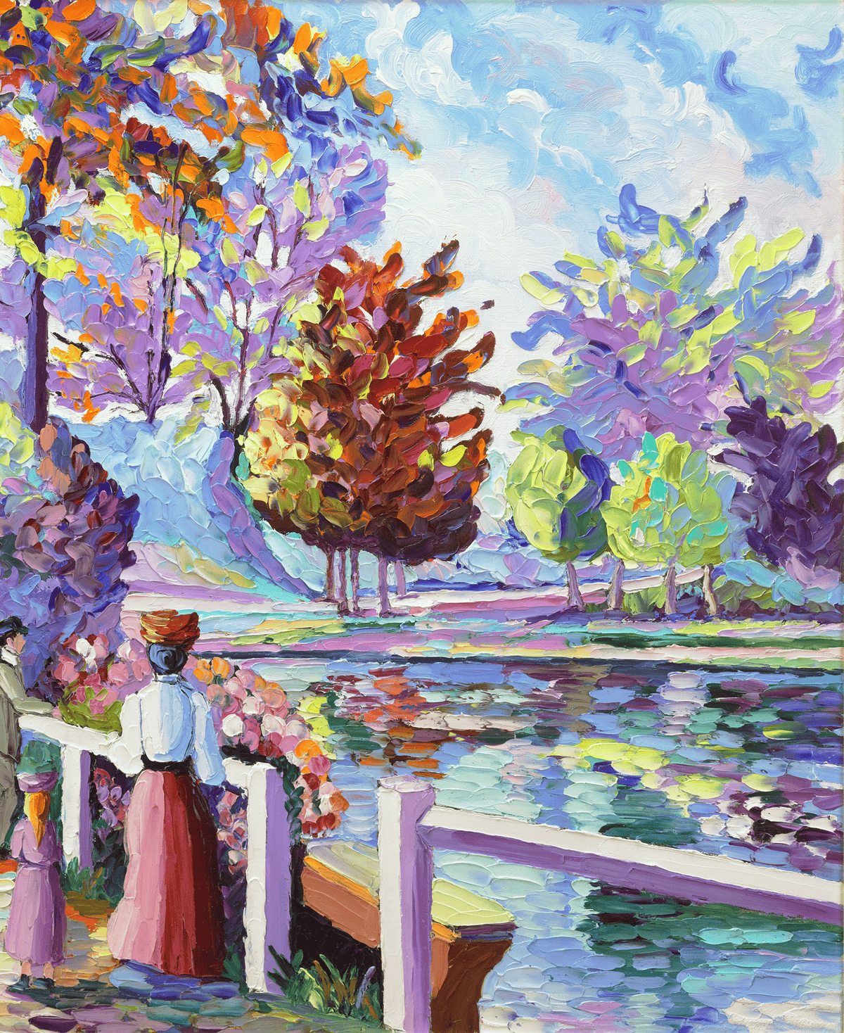 Les abords du lac en été by H. Claude Pissarro