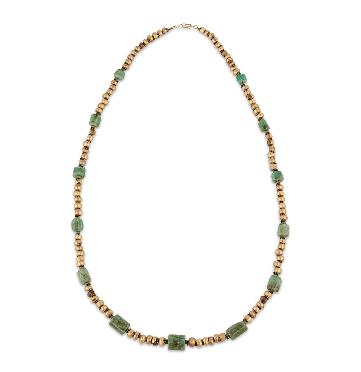Ancient Egyptian Emerald and Gold Necklace