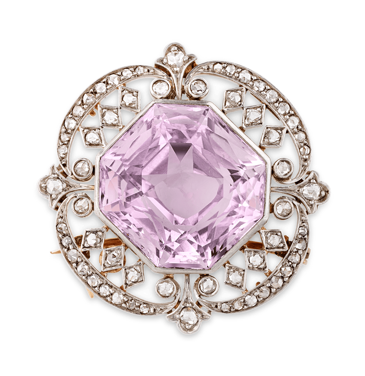Marcus & Co. Edwardian Kunzite Pendant Brooch