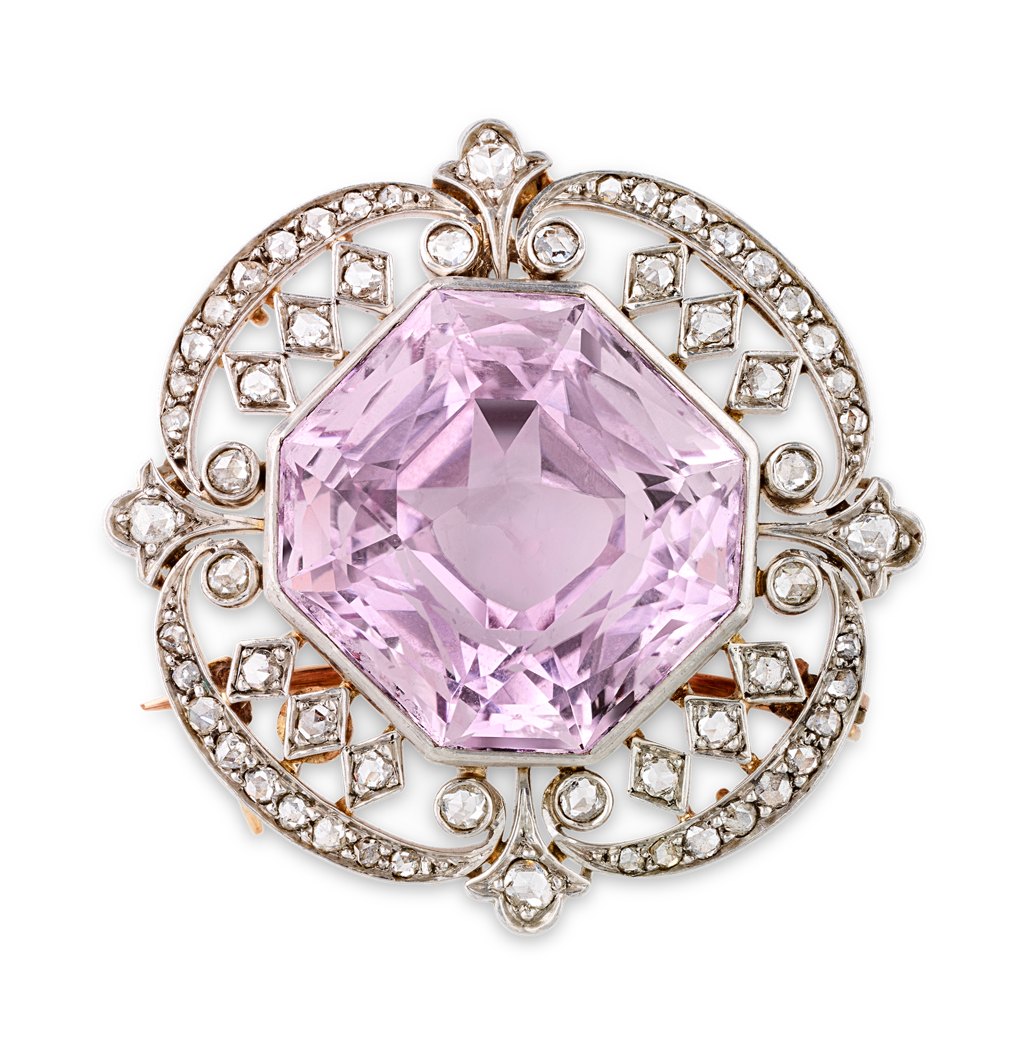 Marcus & Co. Edwardian Kunzite Pendant Brooch