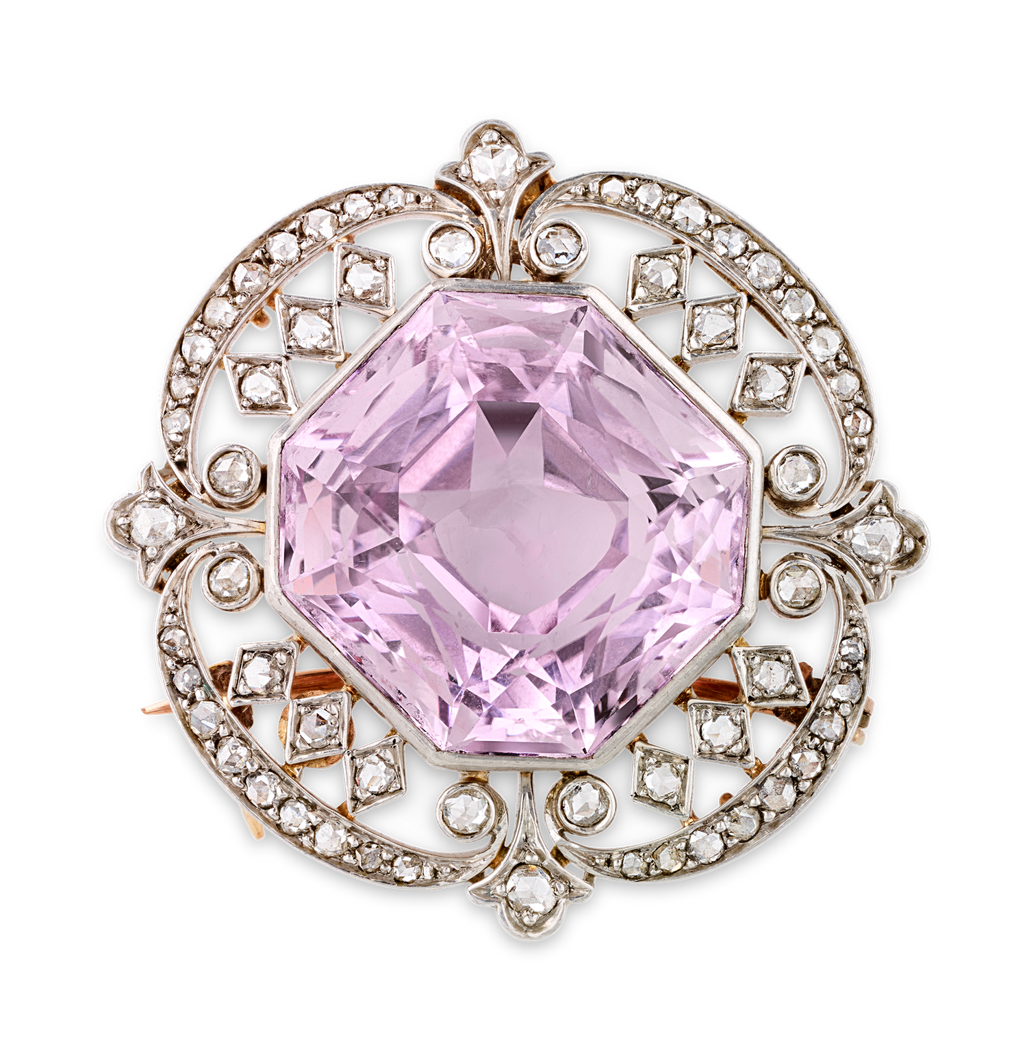 Marcus & Co. Edwardian Kunzite Pendant Brooch
