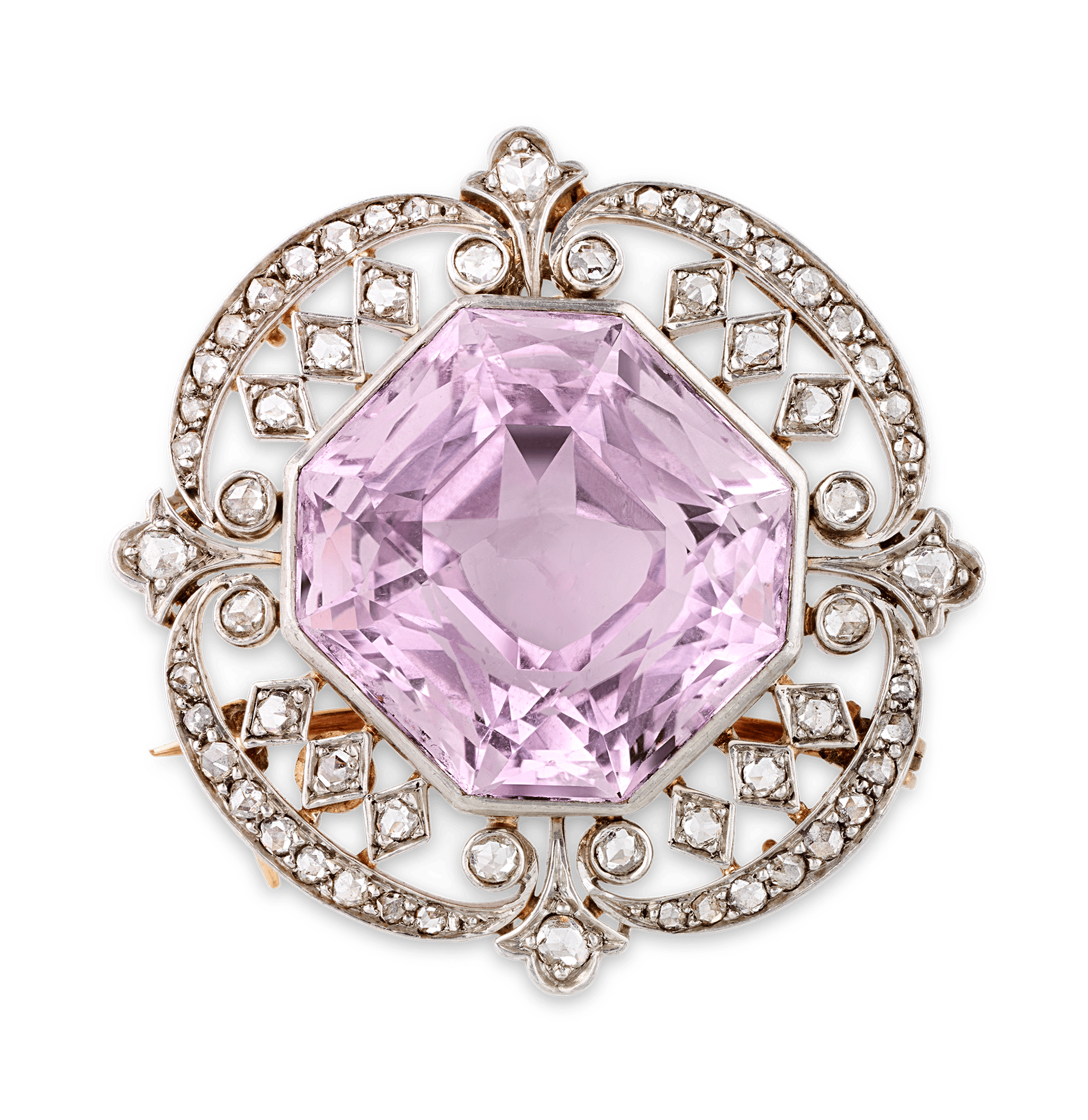 Marcus & Co. Edwardian Kunzite Pendant Brooch