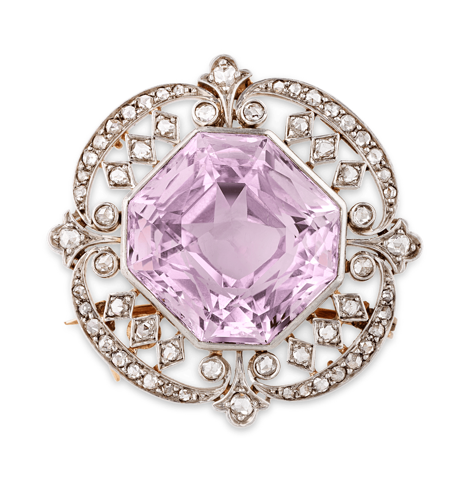 Marcus & Co. Edwardian Kunzite Pendant Brooch