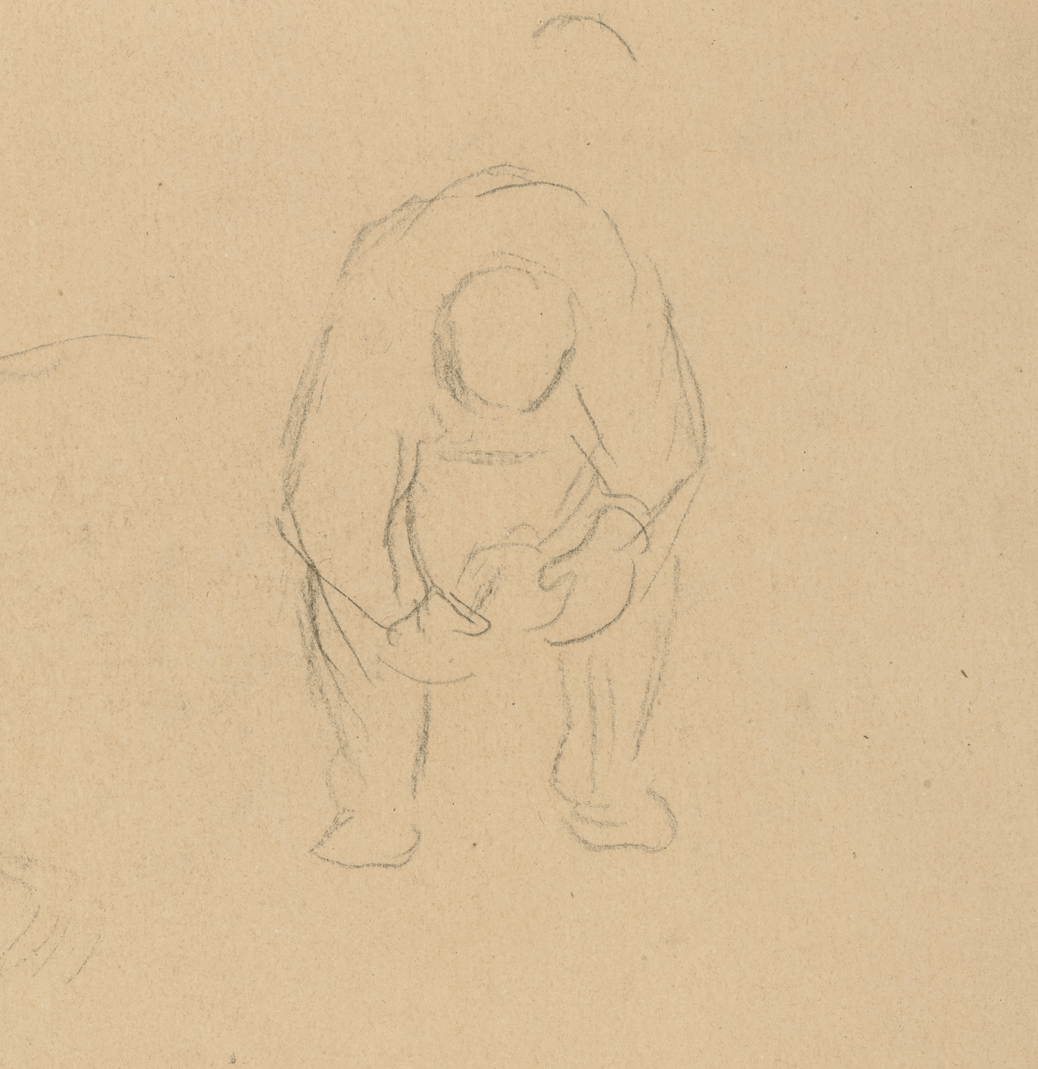 Two Plowmen in a Field by Camille Pissarro