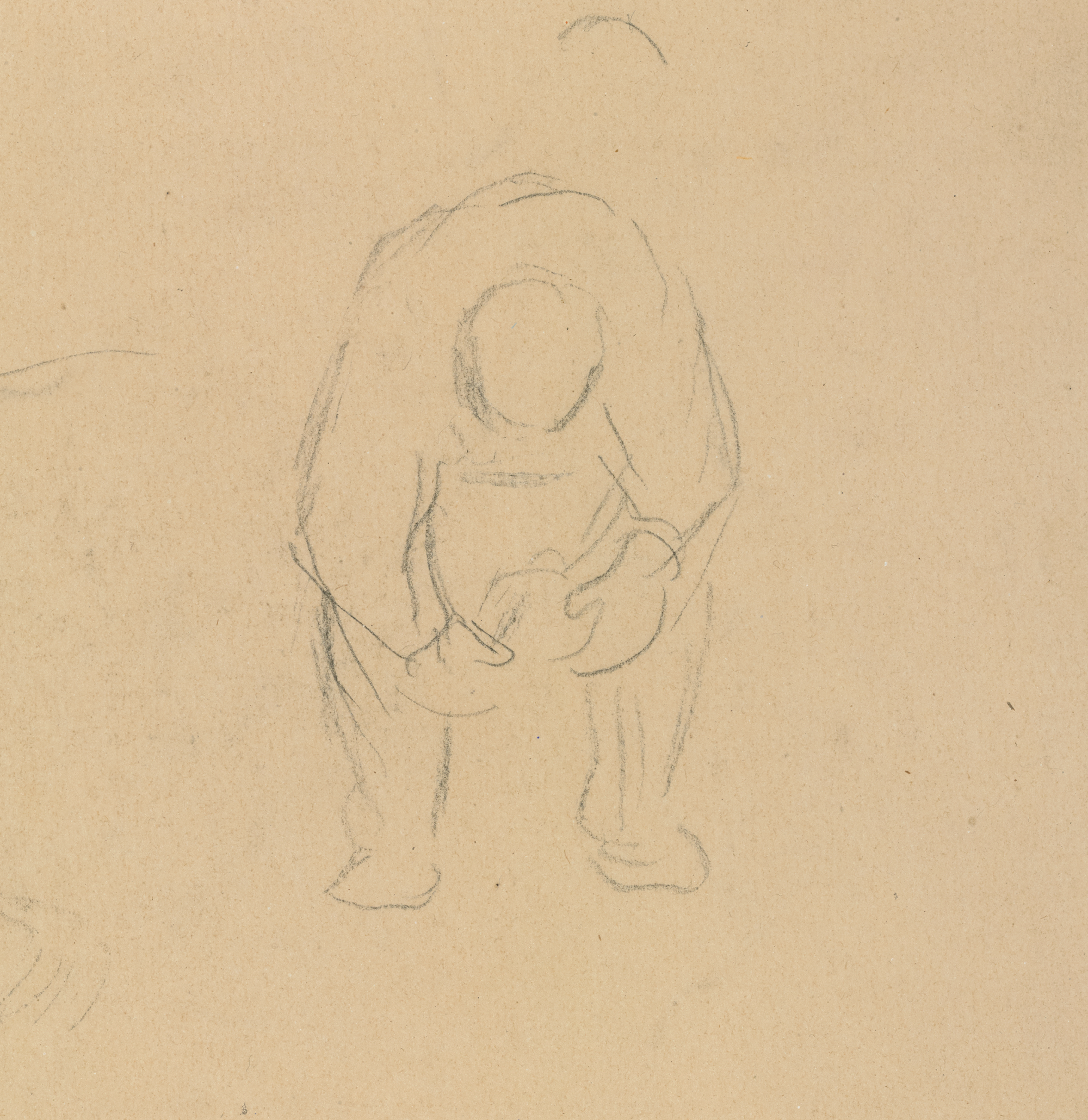 Two Plowmen in a Field by Camille Pissarro