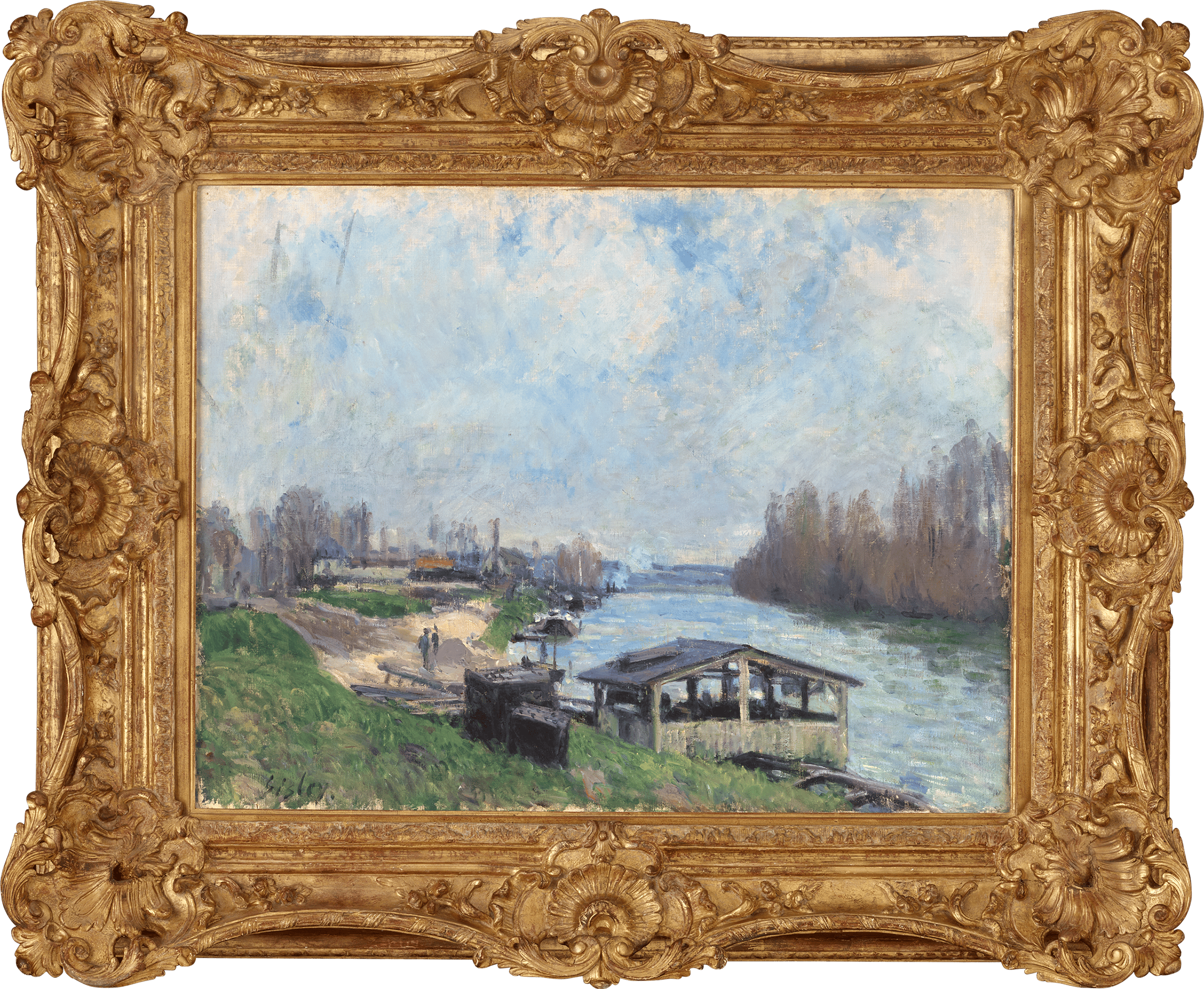Le lavoir de Billancourt by Alfred Sisley