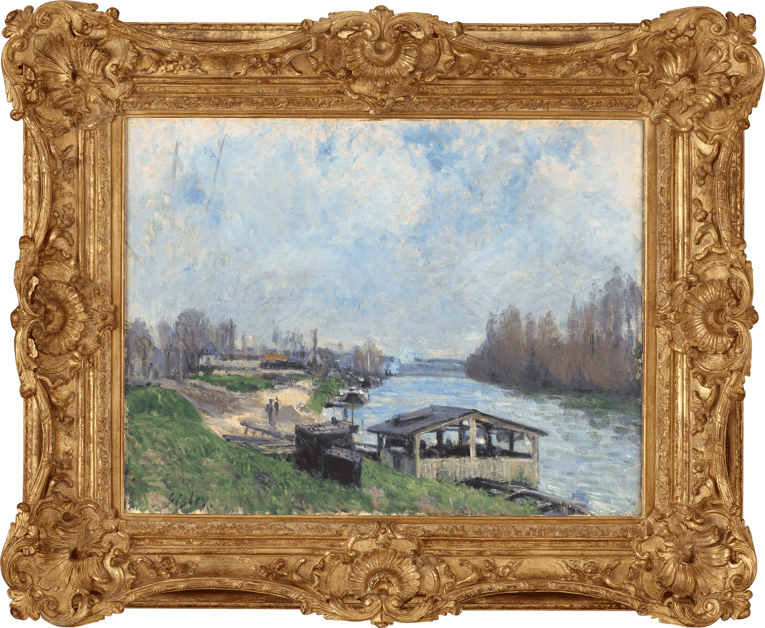 Le lavoir de Billancourt by Alfred Sisley