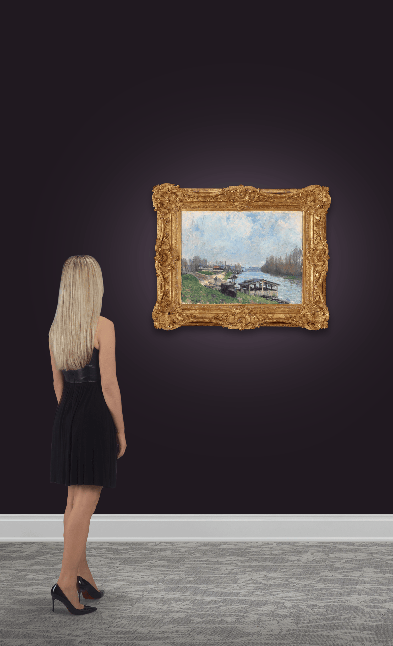 Le lavoir de Billancourt by Alfred Sisley