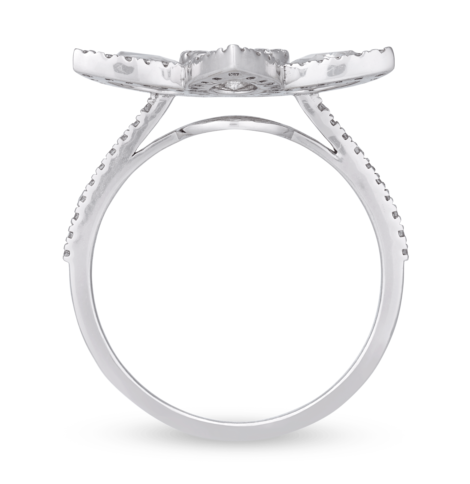 Floral Rose Cut Diamond Ring, 1.54 Carats