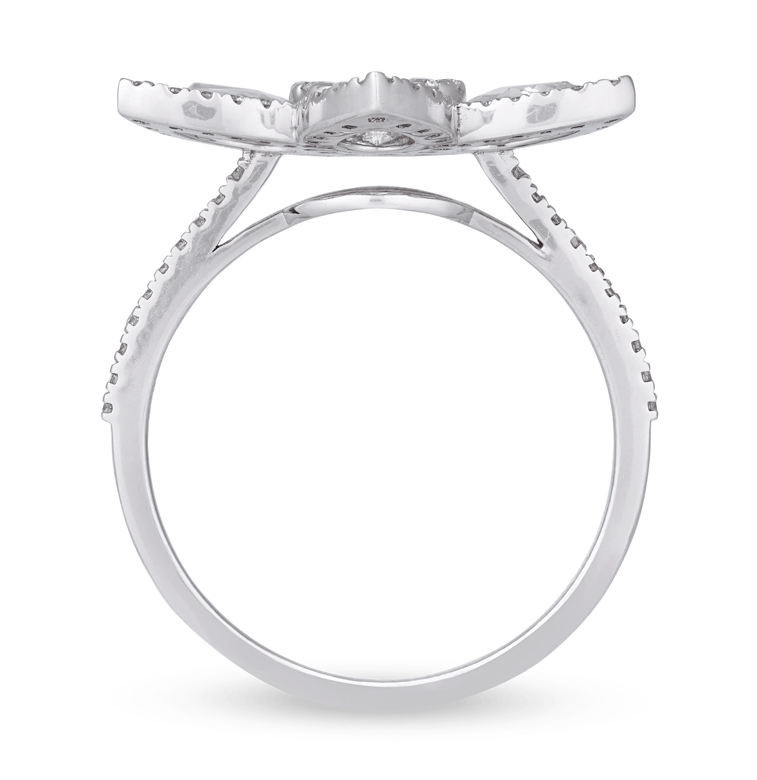 Floral Rose Cut Diamond Ring, 1.54 Carats