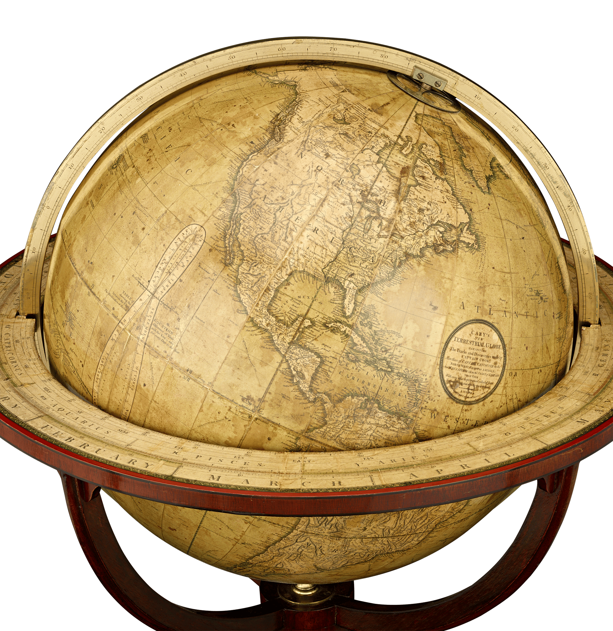 Georgian 21-Inch Terrestrial and Celestial Floor Globes by J. W. Cary