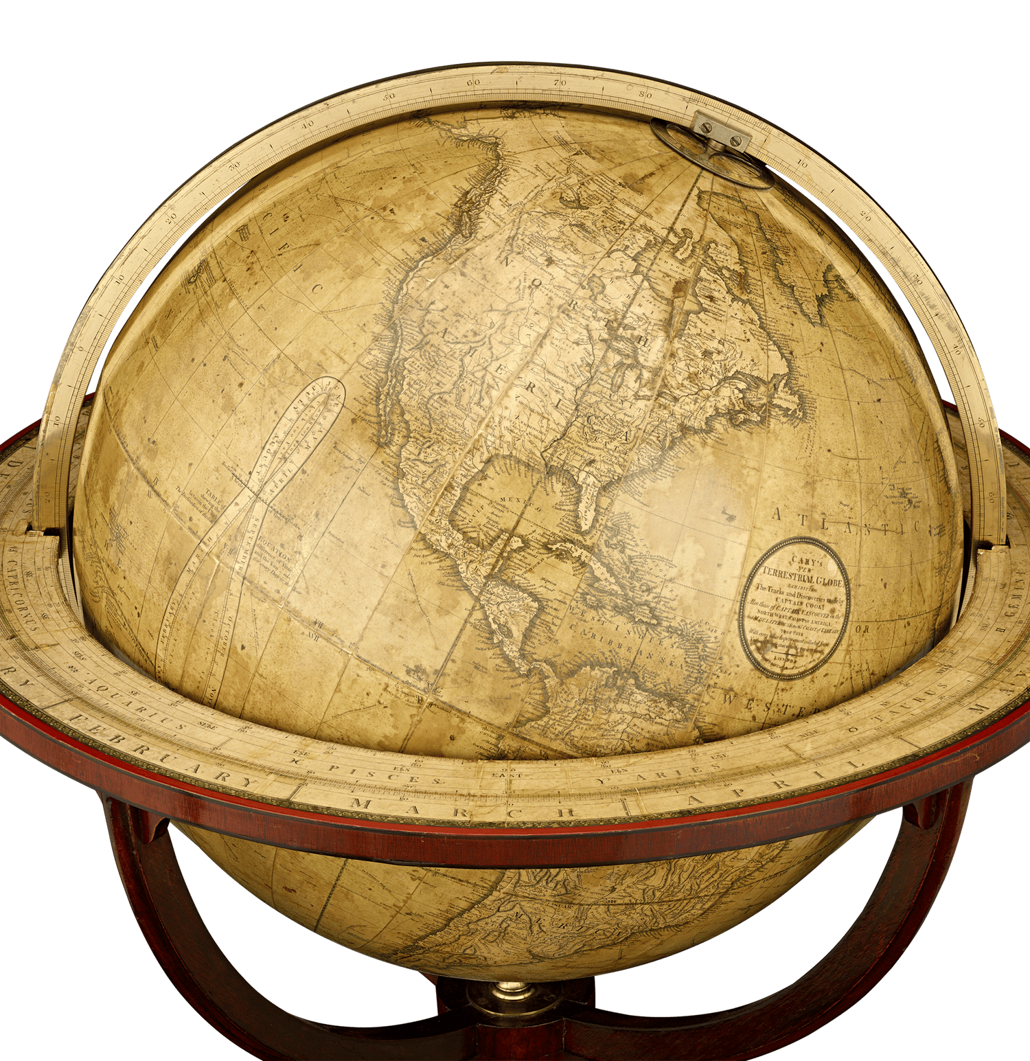 Georgian 21-Inch Terrestrial and Celestial Floor Globes by J. W. Cary