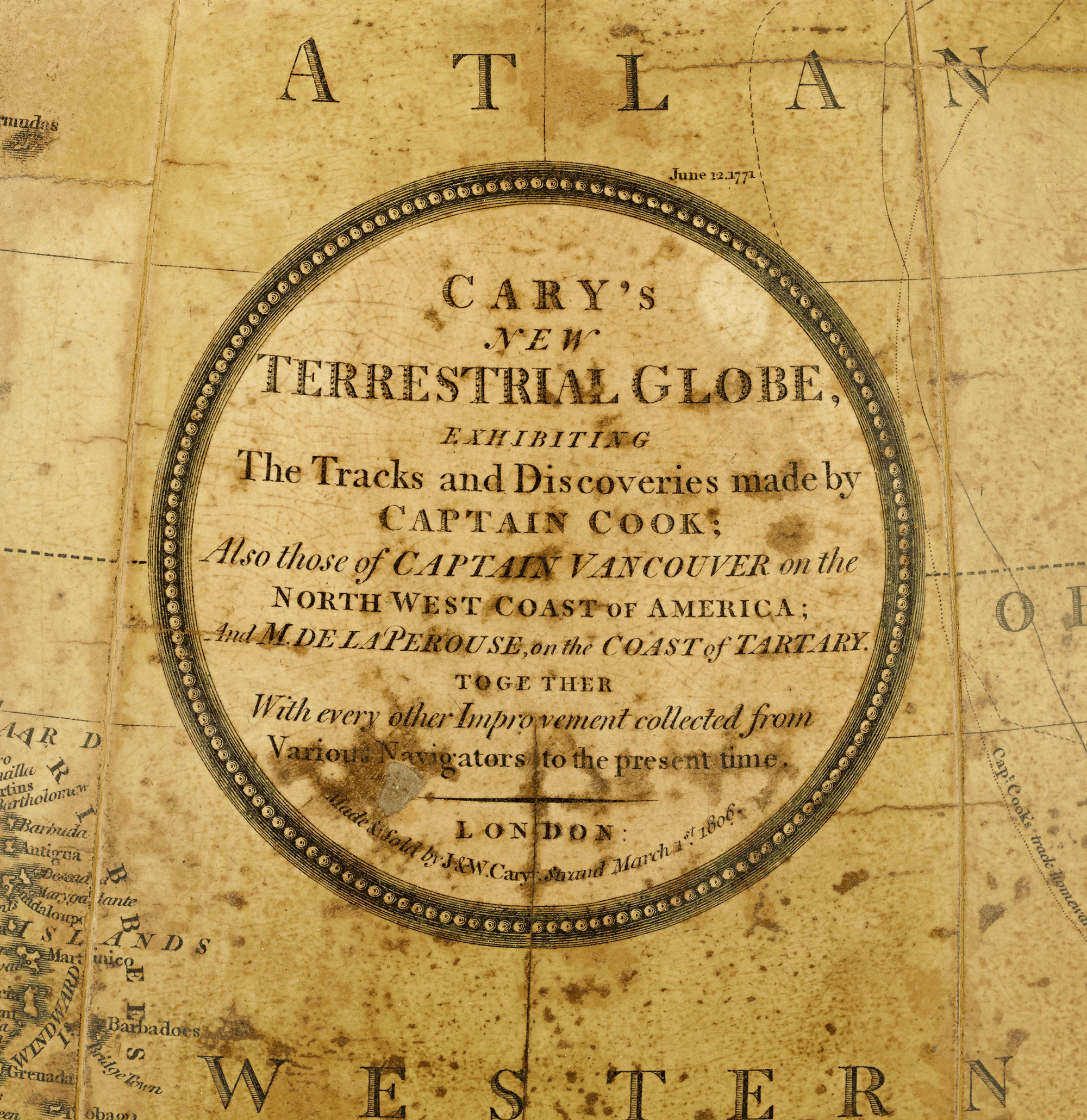 Georgian 21-Inch Terrestrial and Celestial Floor Globes by J. W. Cary