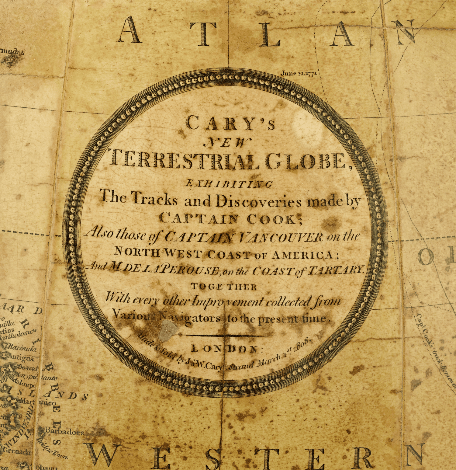 Georgian 21-Inch Terrestrial and Celestial Floor Globes by J. W. Cary