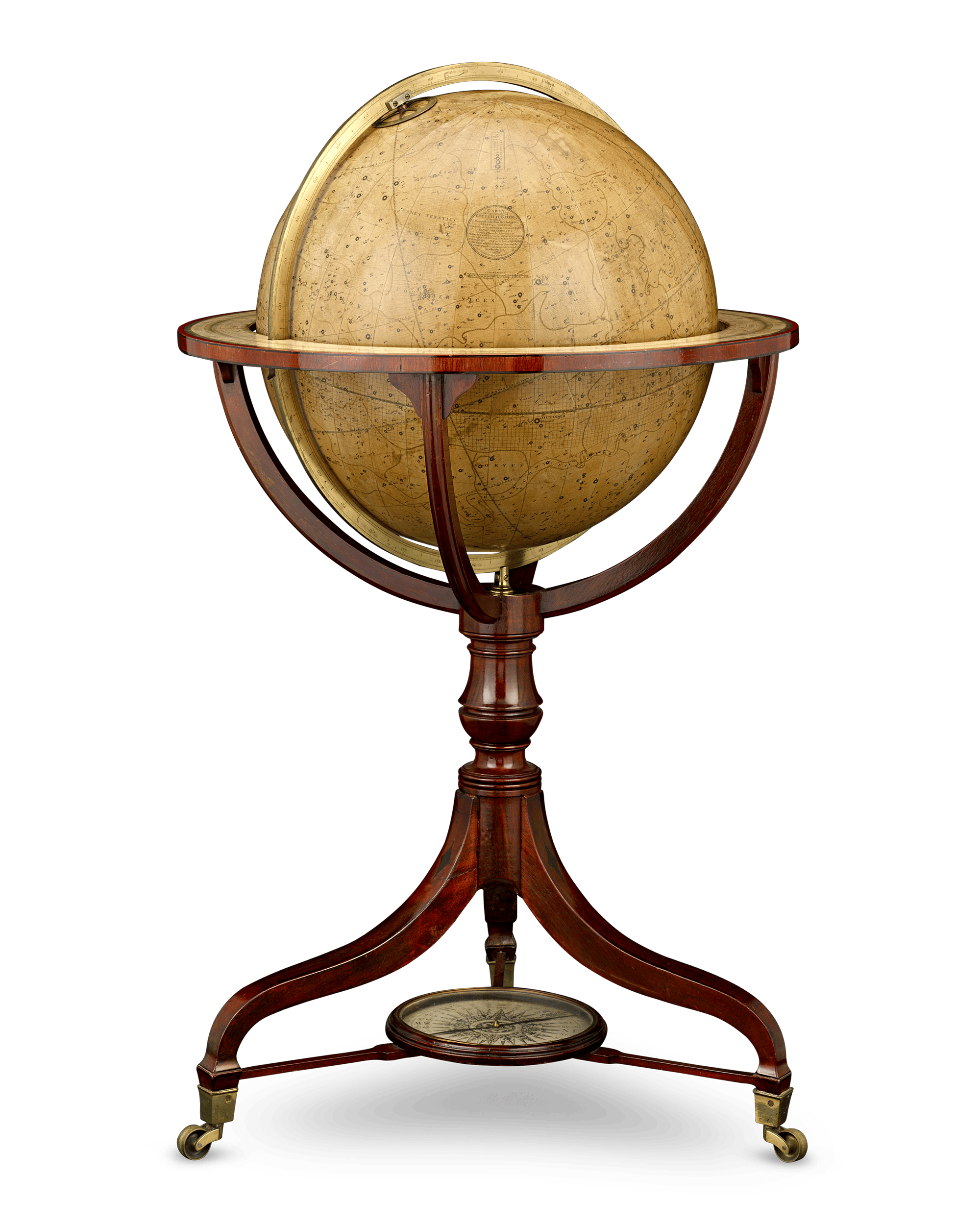 Georgian 21-Inch Terrestrial and Celestial Floor Globes by J. W. Cary