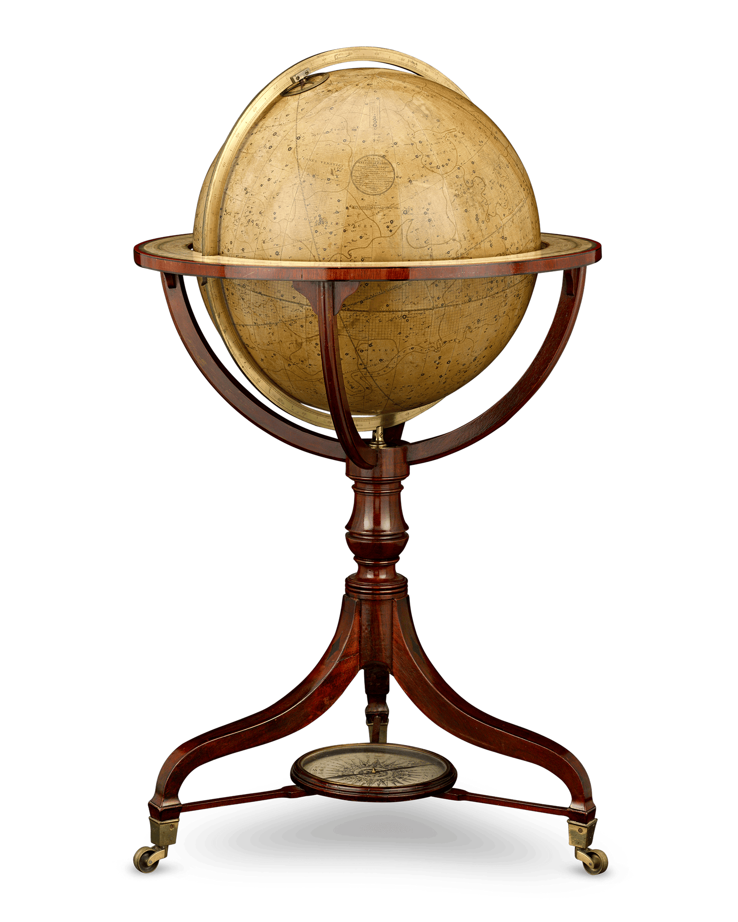 Georgian 21-Inch Terrestrial and Celestial Floor Globes by J. W. Cary