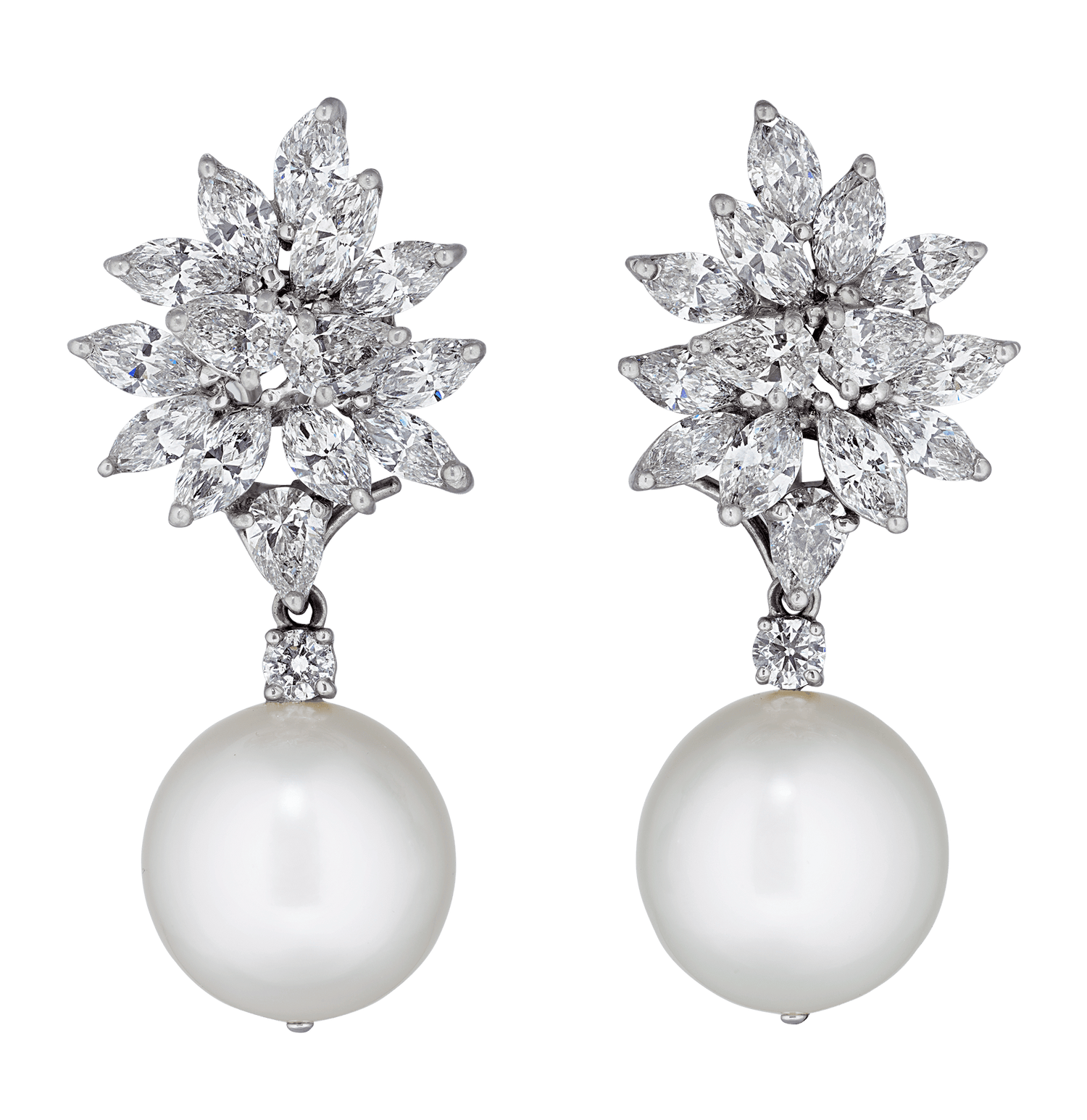 South Sea Pearl and Diamond Earrings